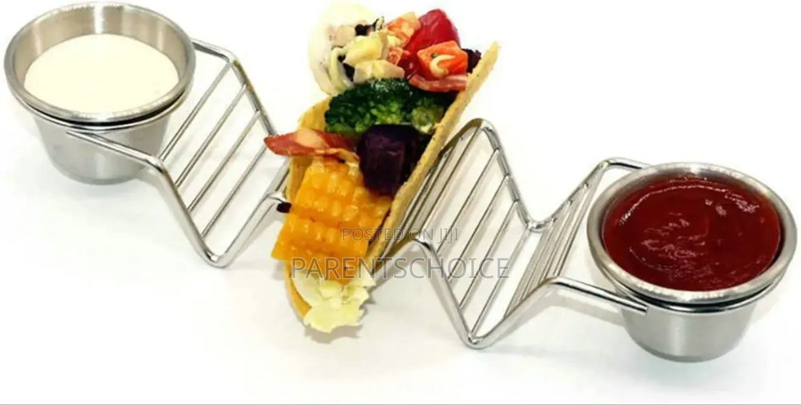 Stainless Steel Taco Rack, Taco Holder With Sauce Holder