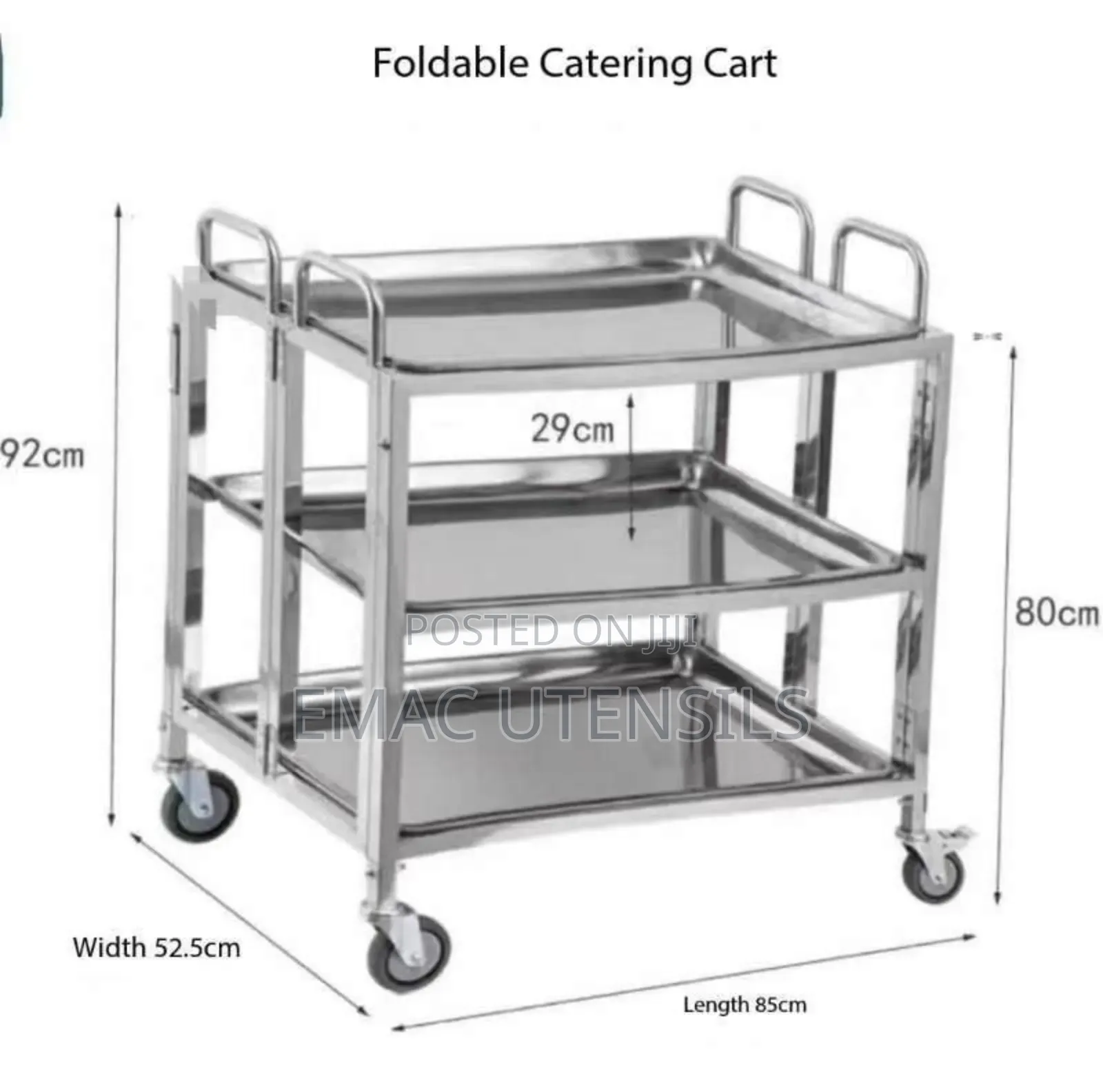 Industrial Foldable 3 Leyer Serving Rack or Trolley