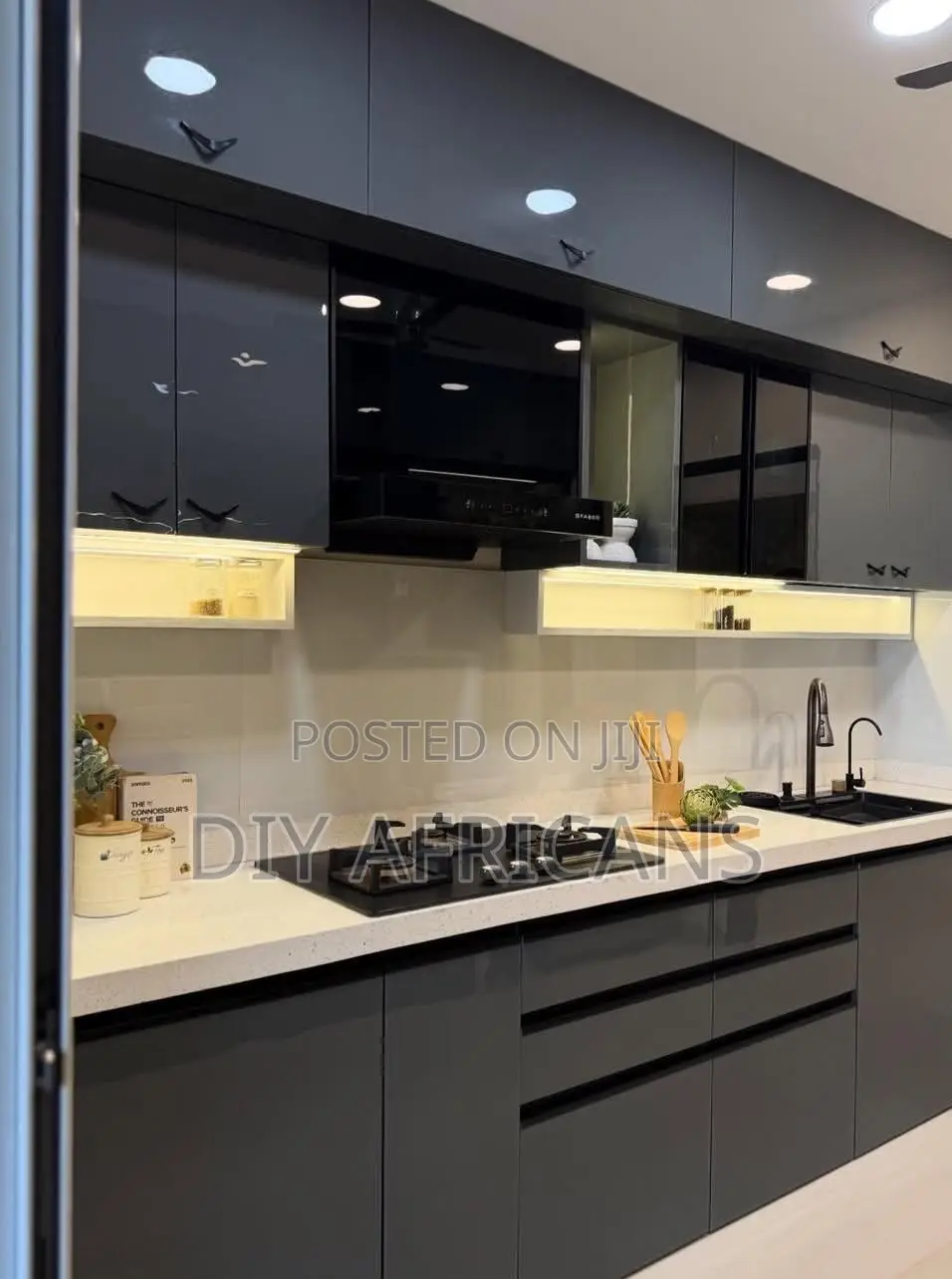 Full Kitchen Setup -- Sleek Cabinets, Marble Island