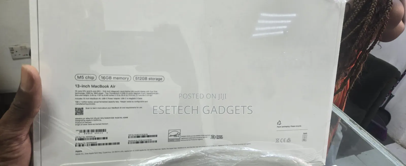 New Laptop Apple MacBook Air 2025 M4 16GB Apple M5 SSD 512GB