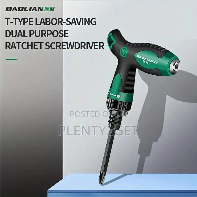 Versatile T-Handle Ratchet Screwdriver - Dual-Purpose, Strong Magnetic