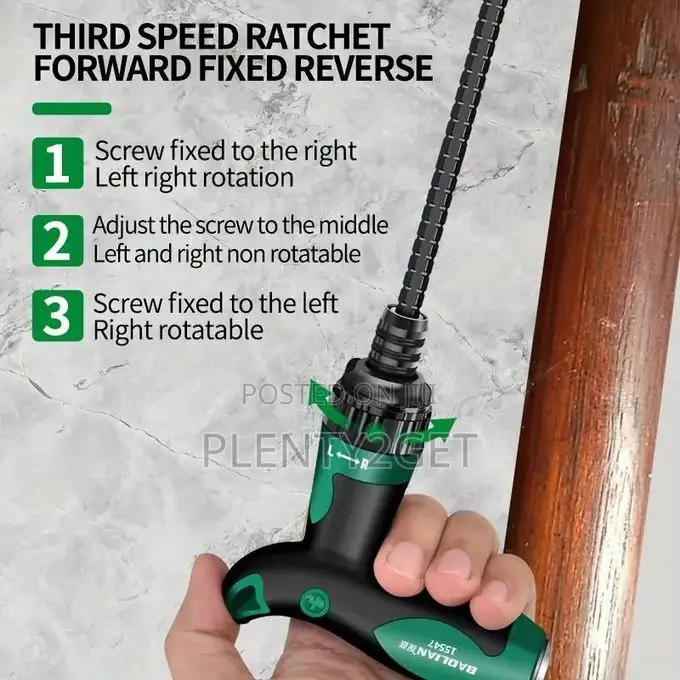 Versatile T-Handle Ratchet Screwdriver - Dual-Purpose, Strong Magnetic