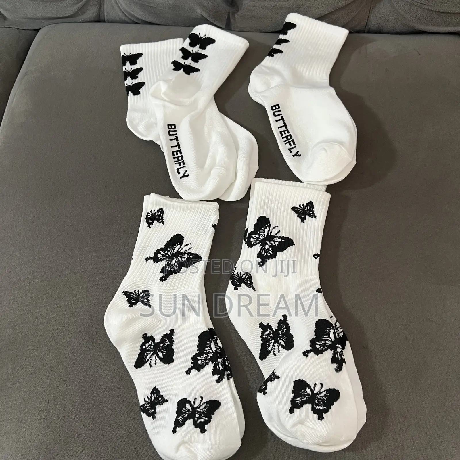 Butterfly Socks White Socks Y2k Vintage Sock