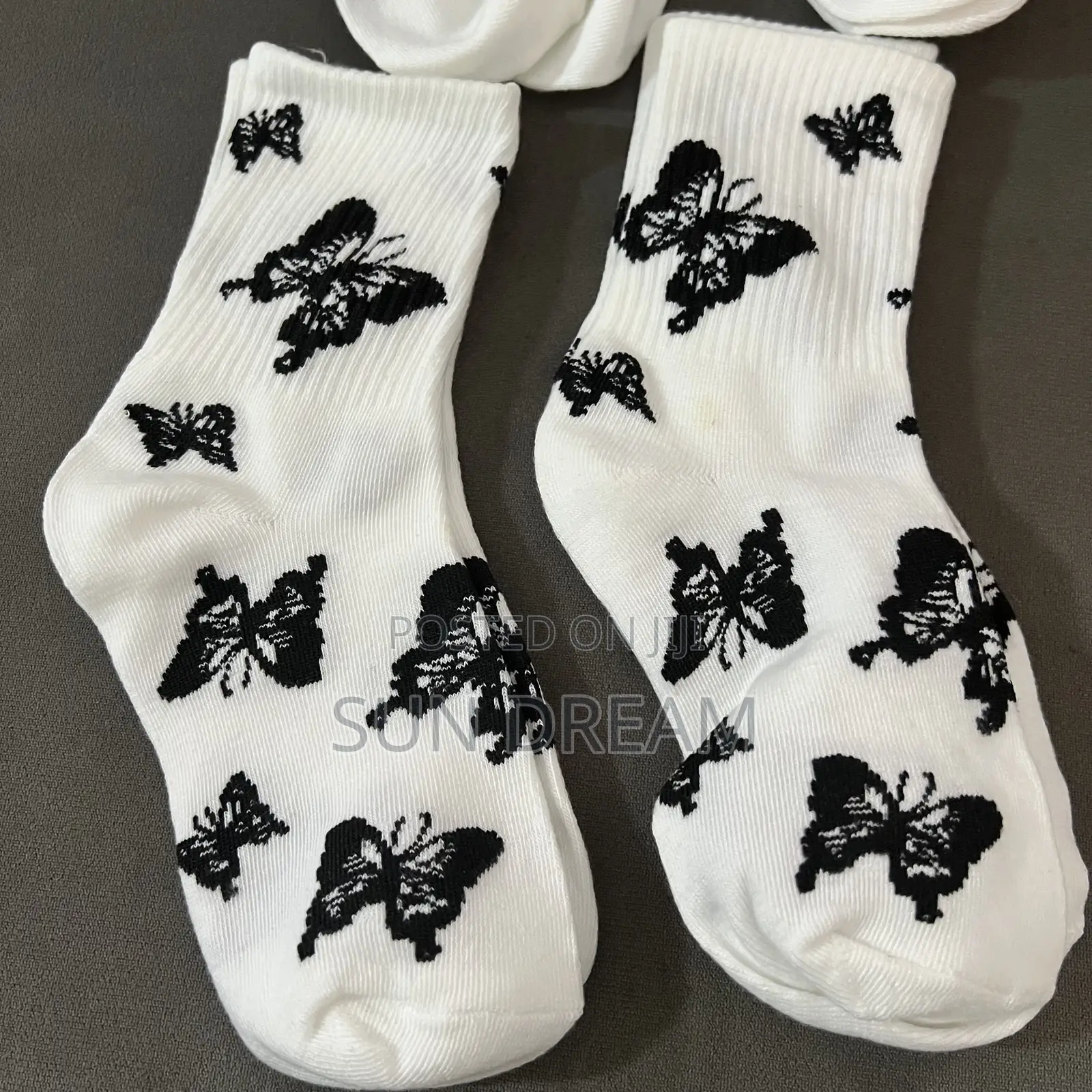 Butterfly Socks White Socks Y2k Vintage Sock