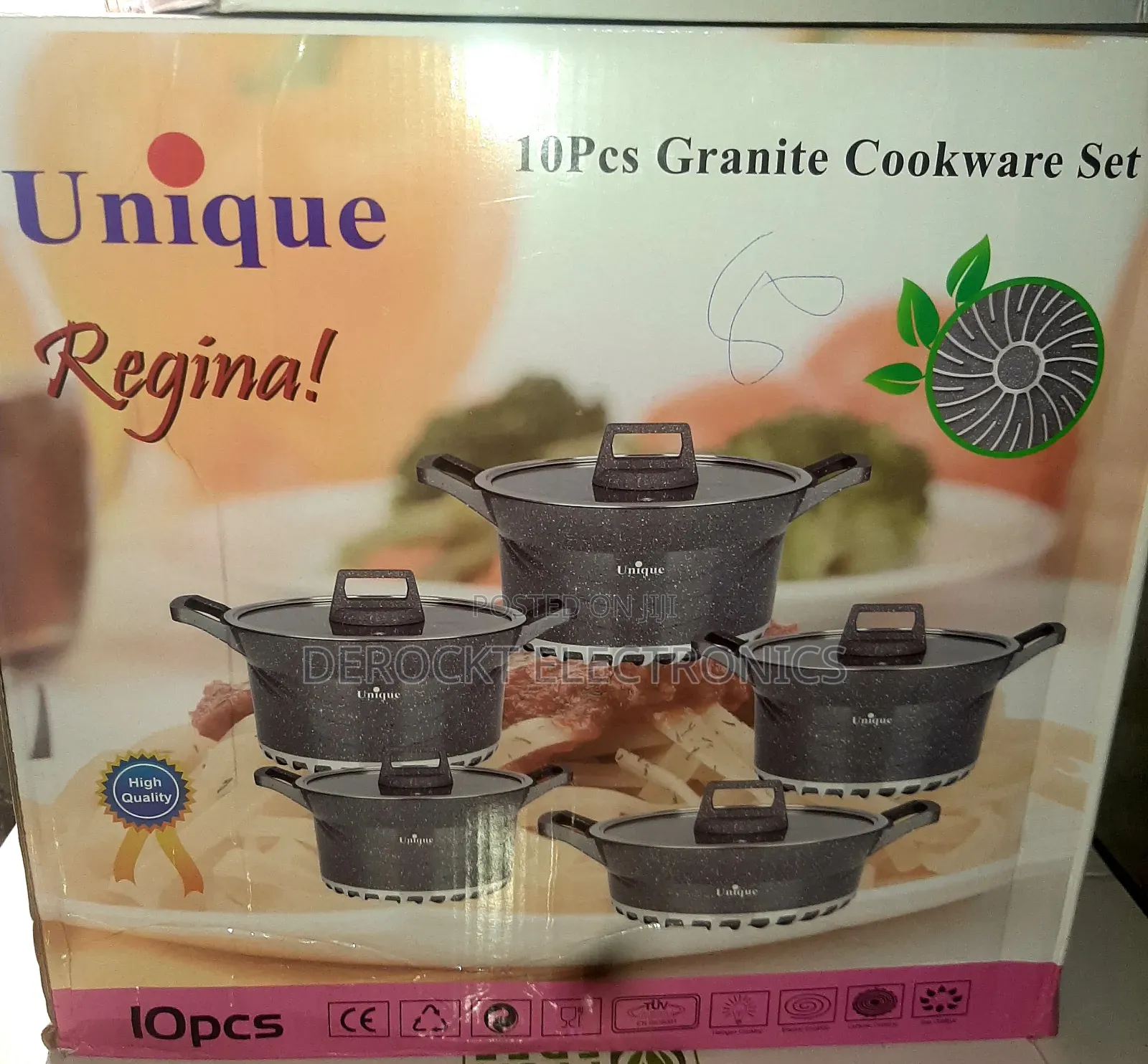 Unique Regina 10-Piece Granite Cookware Set