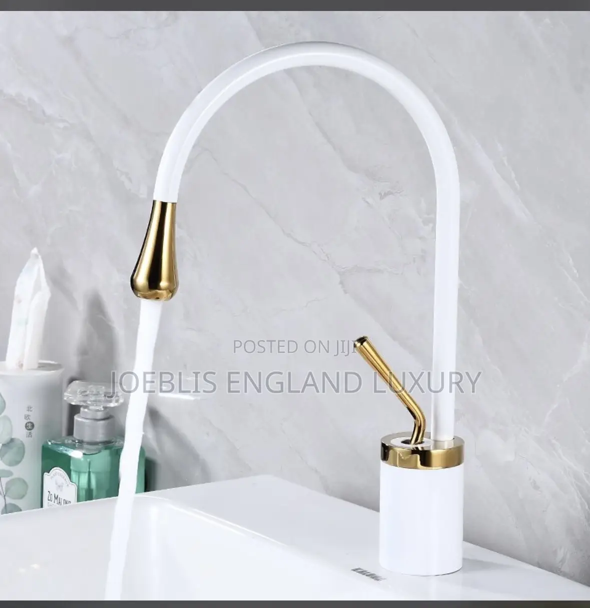 Mixer Tap White and Gold