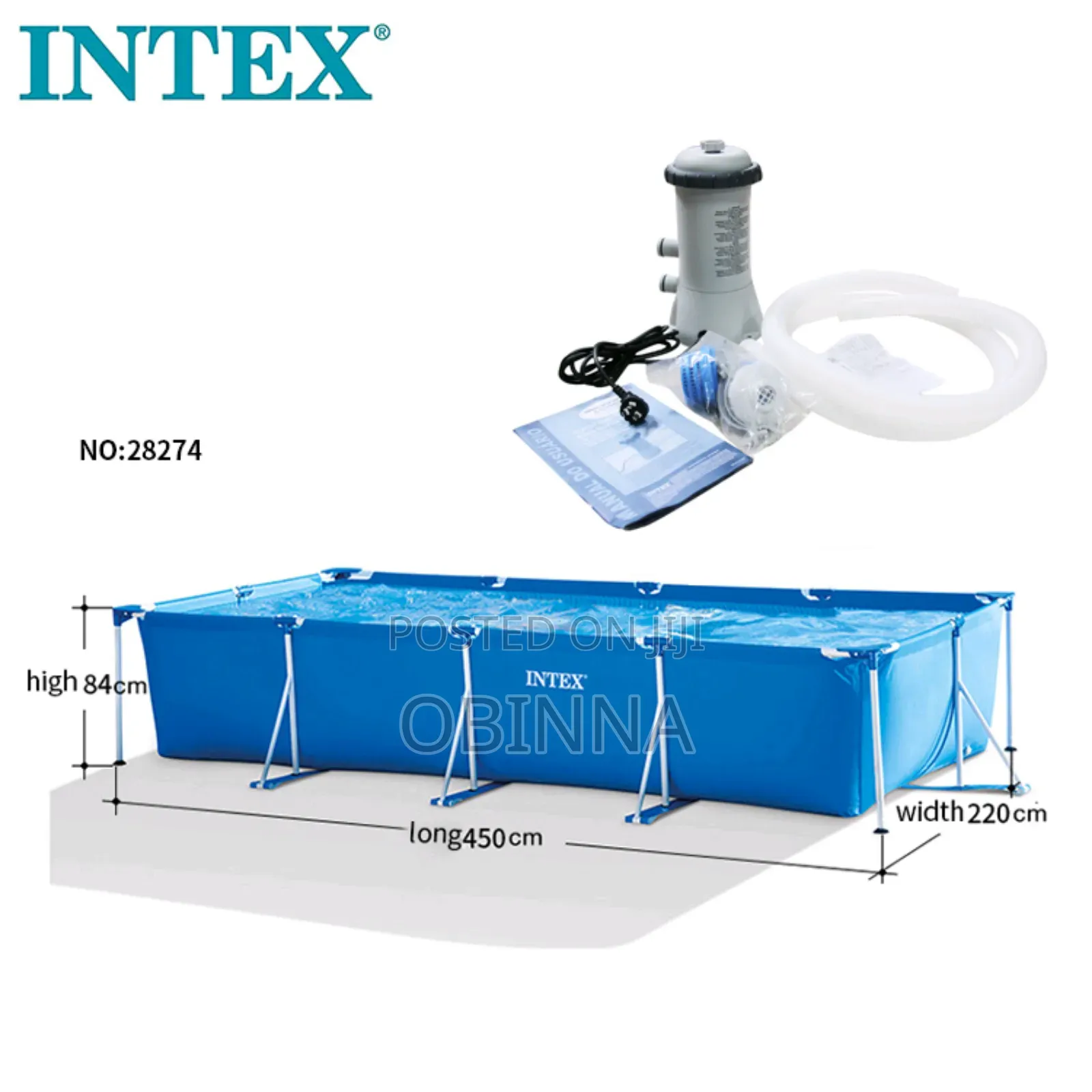 Intex Collapsible Swimming Pool Size 15ft X 7ft X 33 Inches