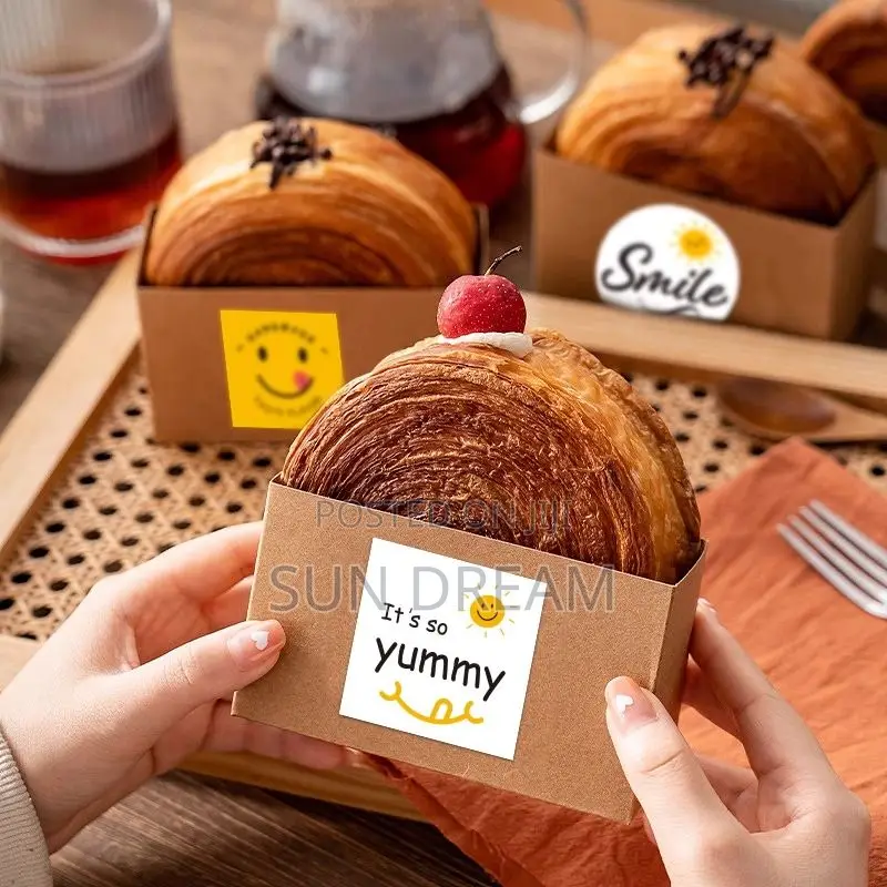 Happy Face Stickers Bakery Decoration Stickers Smoothie Design Sticker