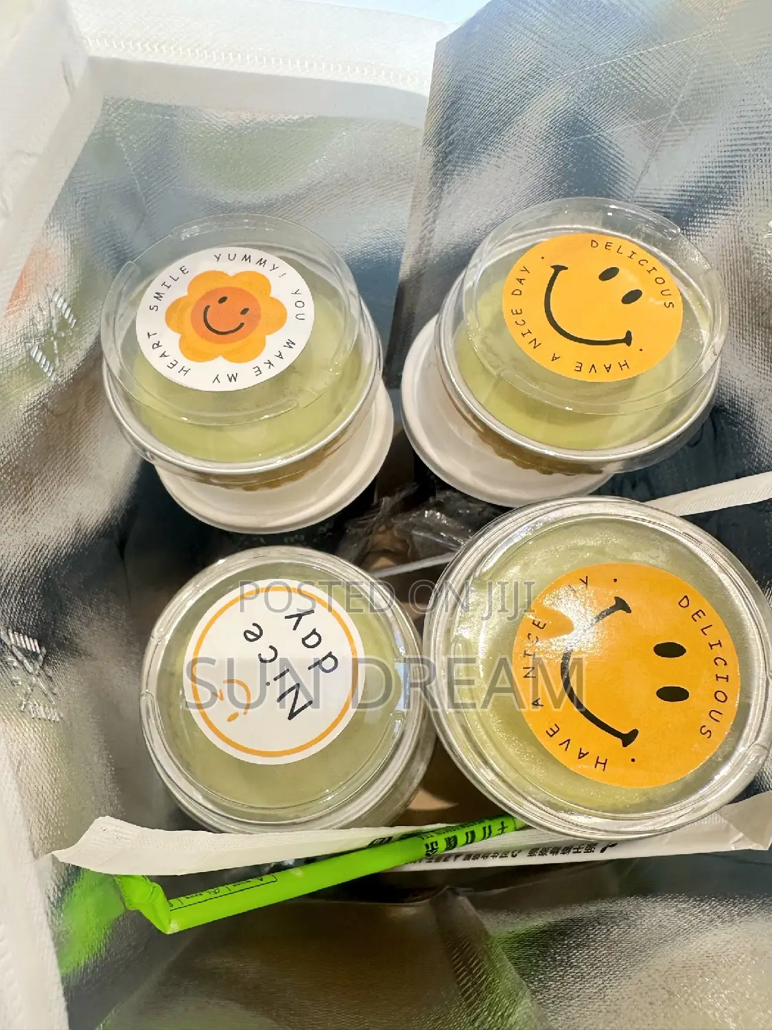 Happy Face Stickers Bakery Decoration Stickers Smoothie Design Sticker