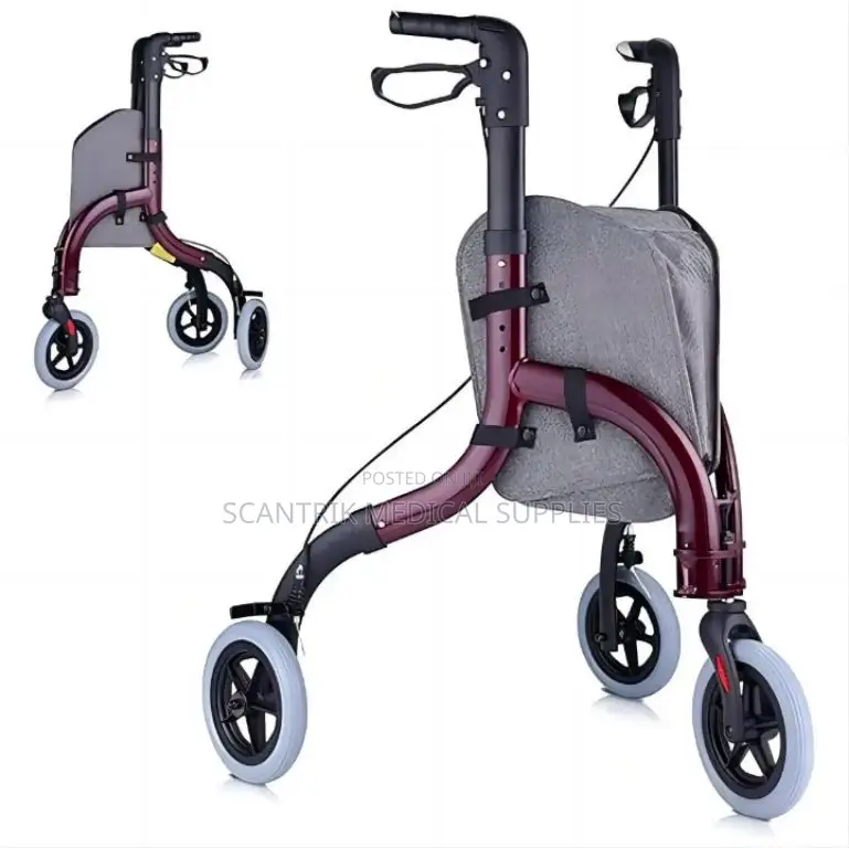 3-Wheeled Tri-Walker Rollator for Enhanced Mobility and Stability