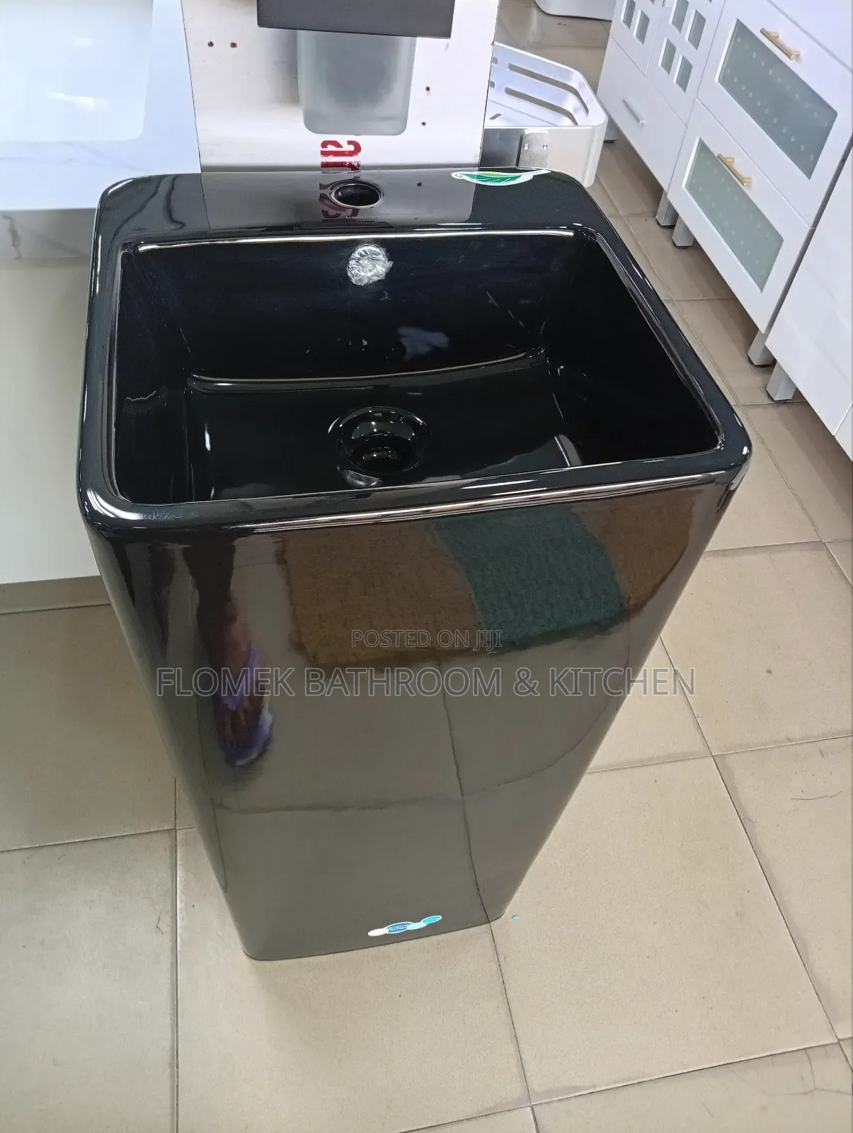 Luxury Matte Black Freestanding Wash Hand Basin–Modern Statement Piece