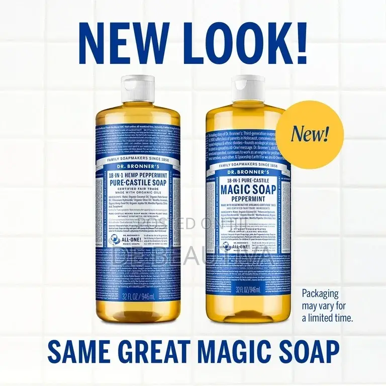 Dr. Bronner's Magic Soap - Peppermint - Pure-Castile Liquid Soap 32oz