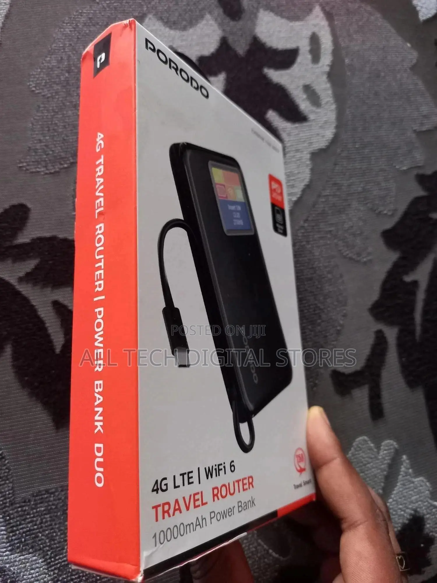 Porodo 4g Lte Wifi 6 Travel Router 10000mah Power Bank