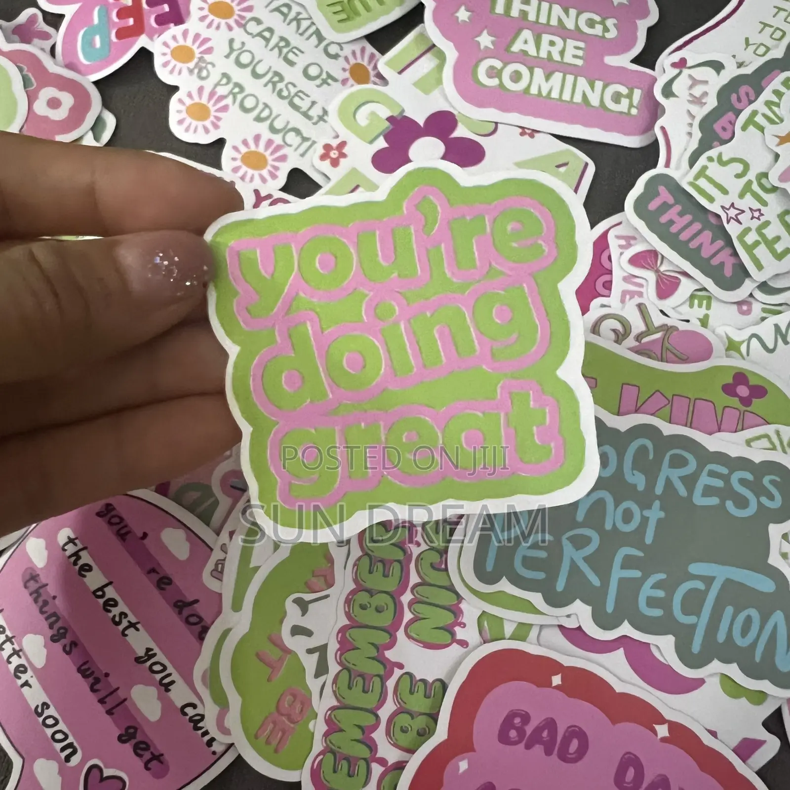 100 Pieces Girly Self Esteem Stickers Positive Vibe Sticks Slef Love