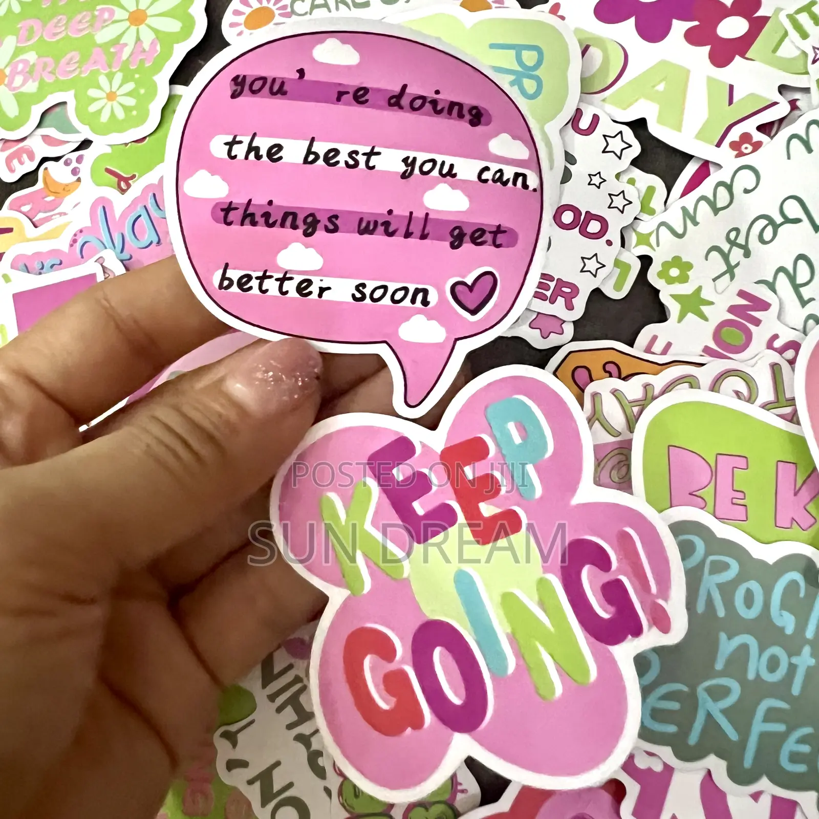 100 Pieces Girly Self Esteem Stickers Positive Vibe Sticks Slef Love
