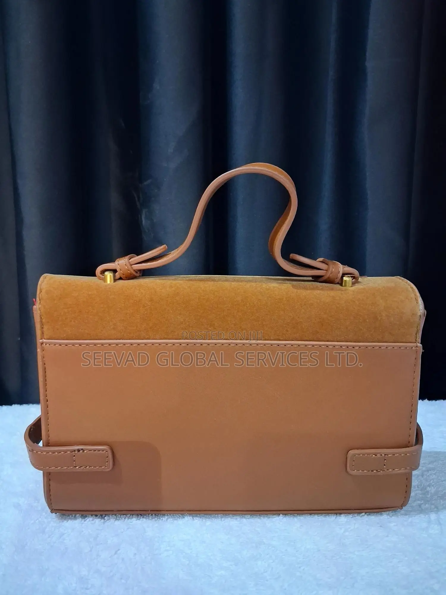 Women's Suede Leather Brown Small Size Handbag