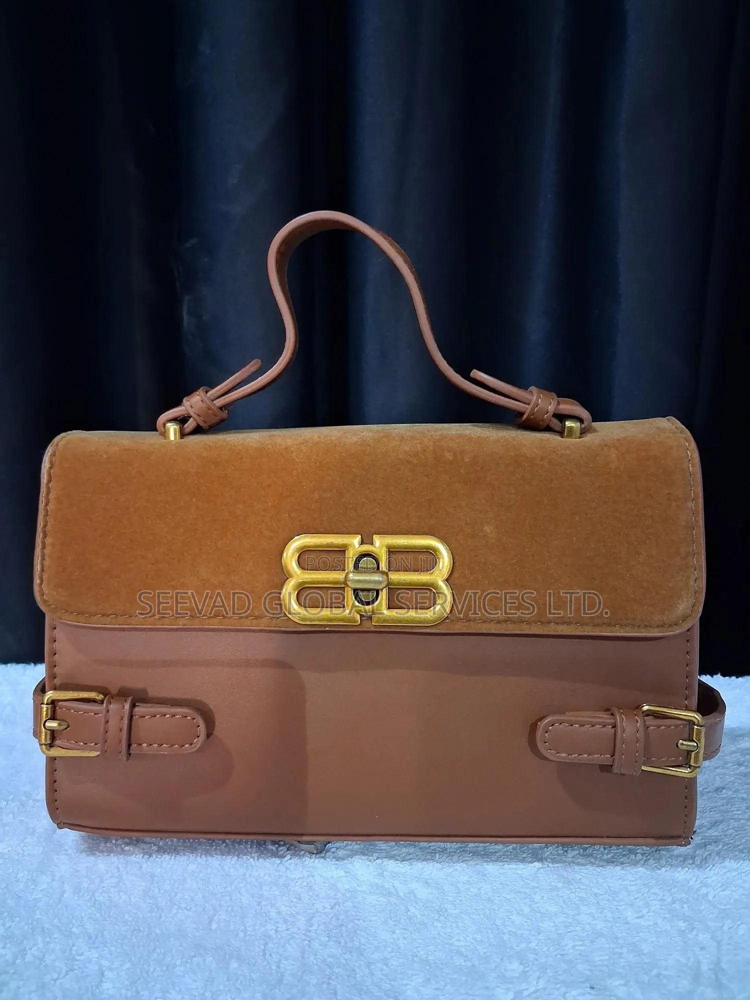 Women's Suede Leather Brown Small Size Handbag