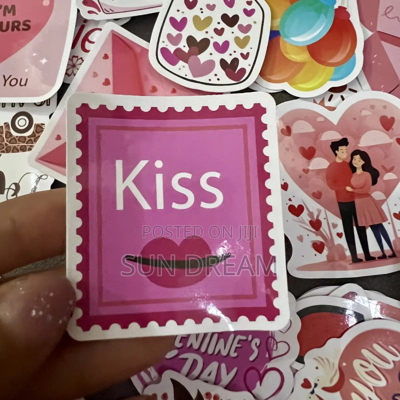 50 Pieces Love Stickers Valentines Stickers Flower Sticker