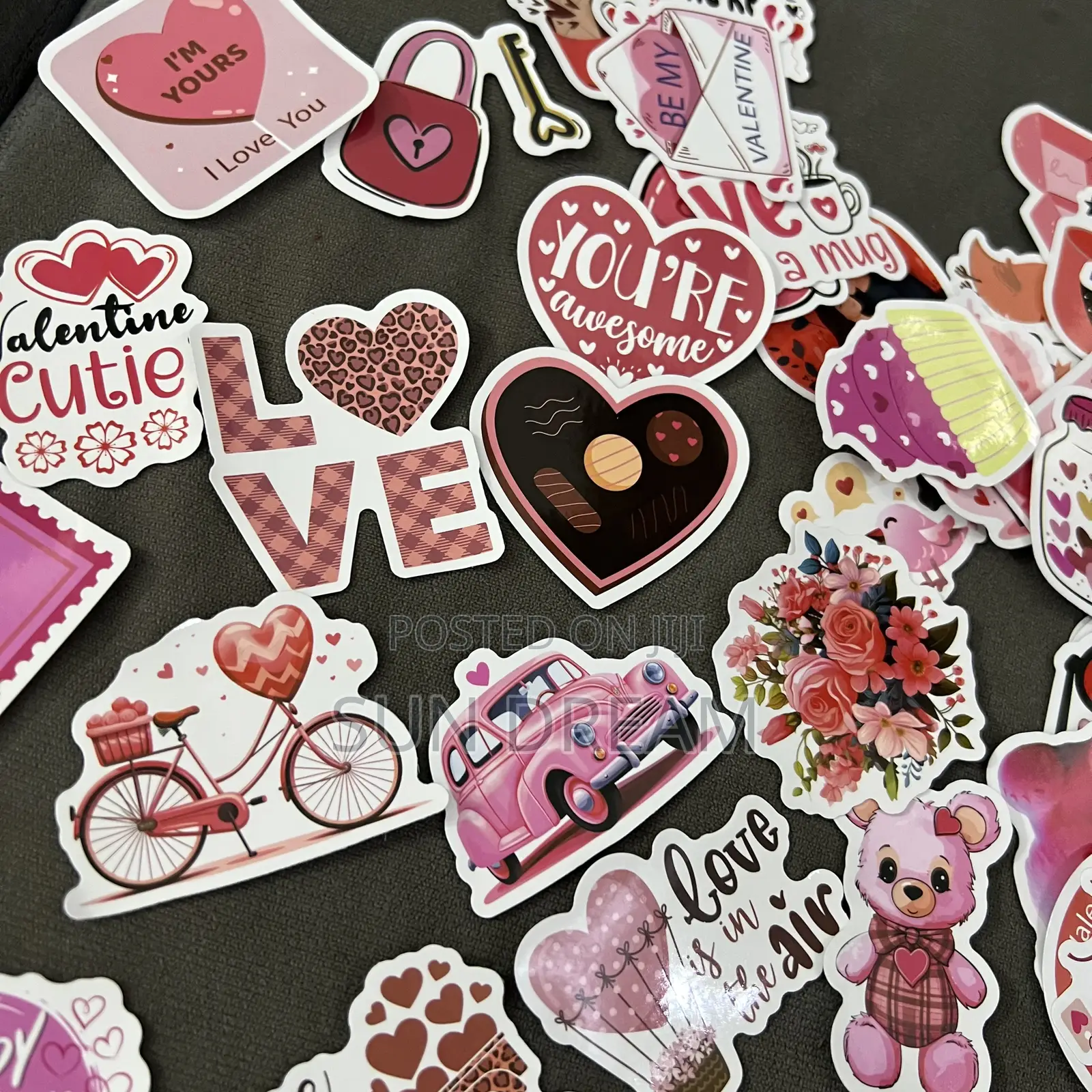 50 Pieces Love Stickers Valentines Stickers Flower Sticker