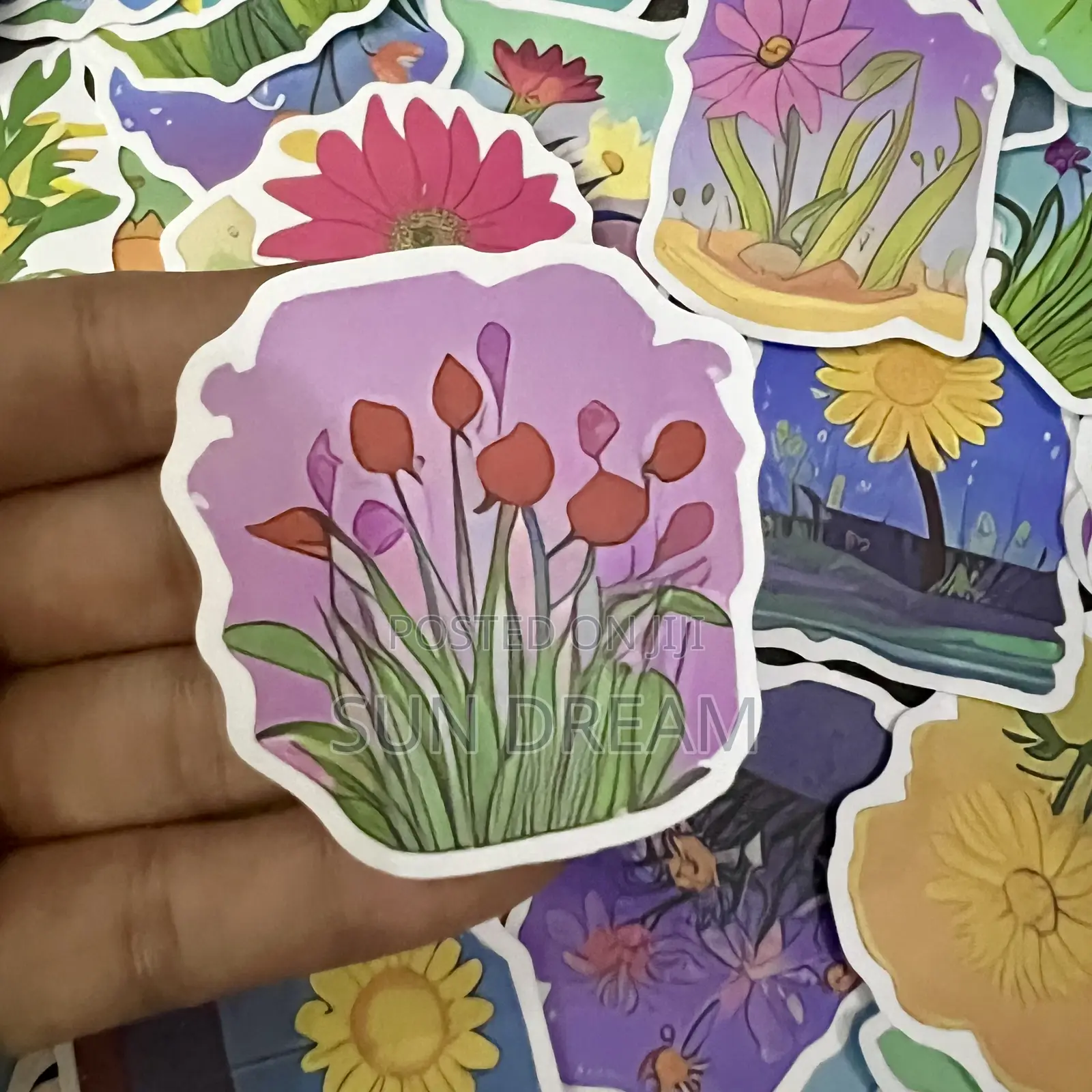 50 Pieces Flower Stickers Home Decoration Cup Accessories