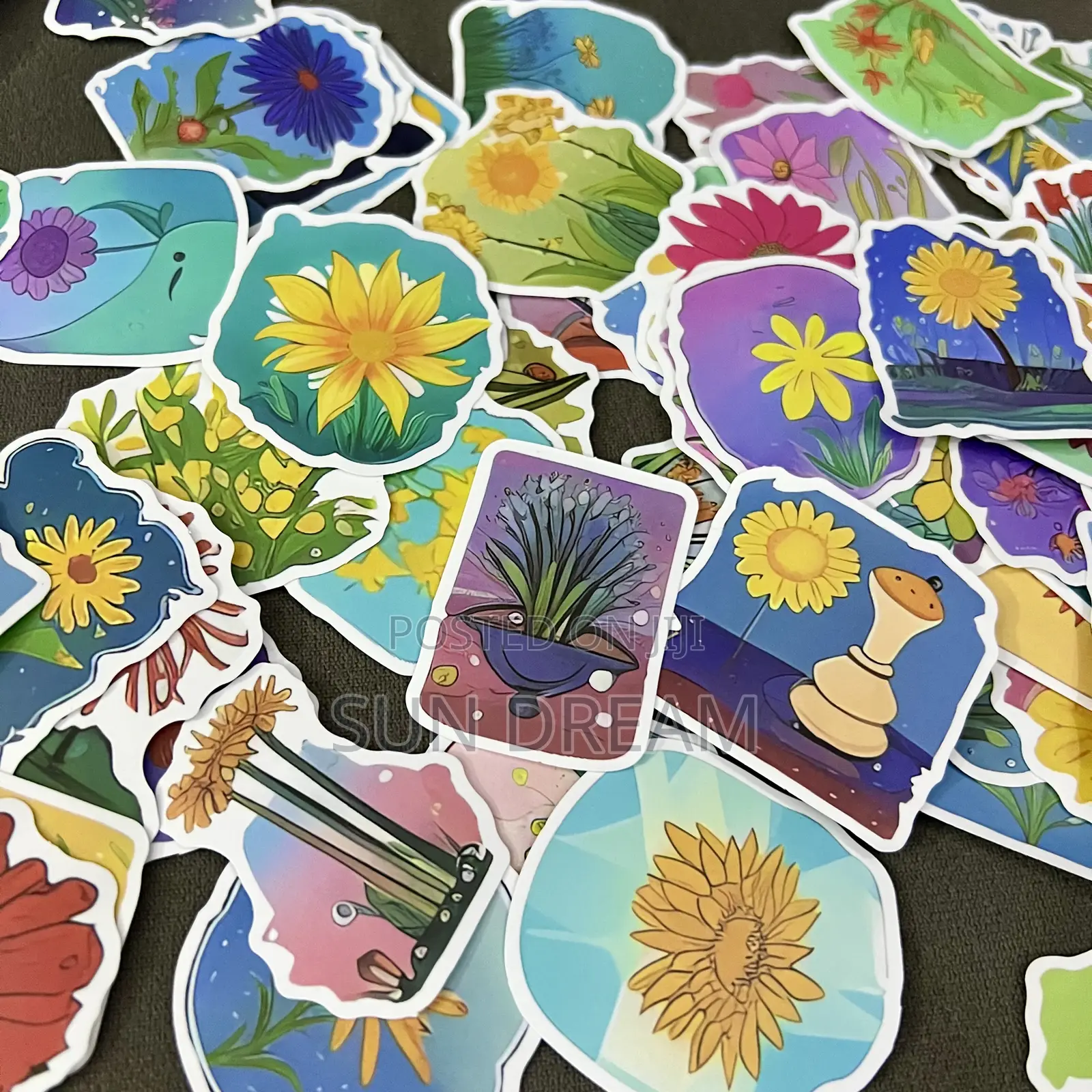 50 Pieces Flower Stickers Home Decoration Cup Accessories