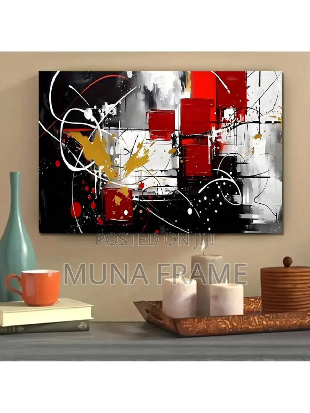 Abstract Art Printed on Canvas for Living Room