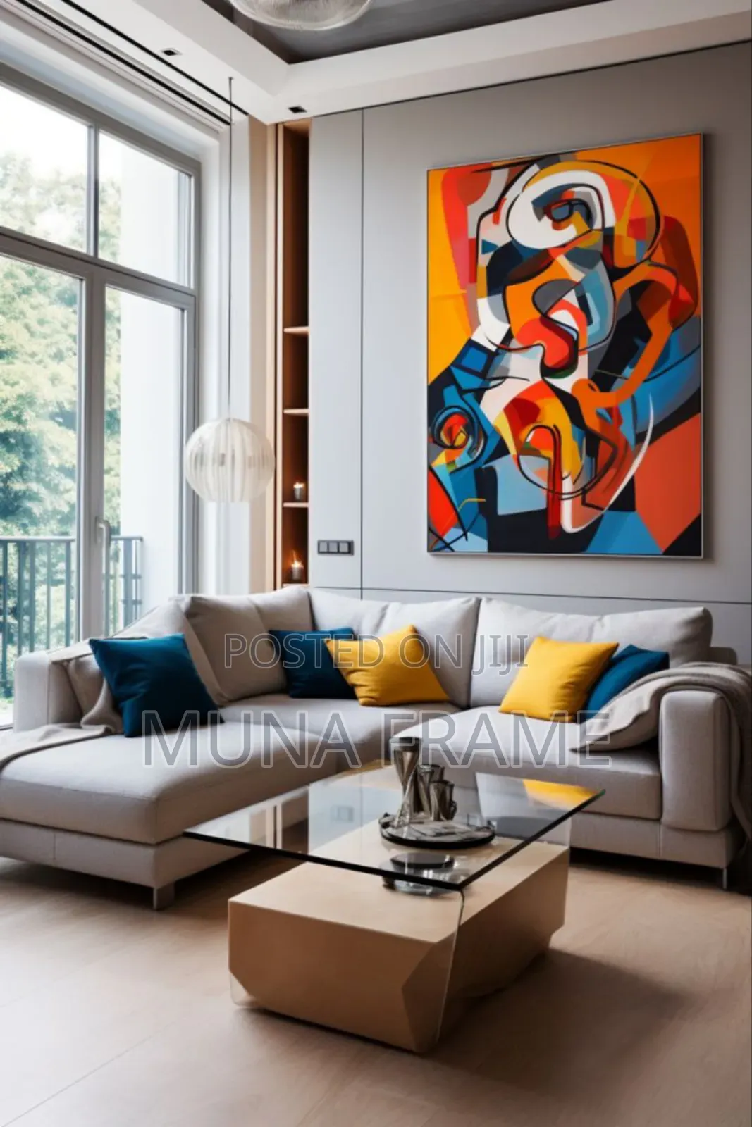 Abstract Art Printed on Canvas for Living Room