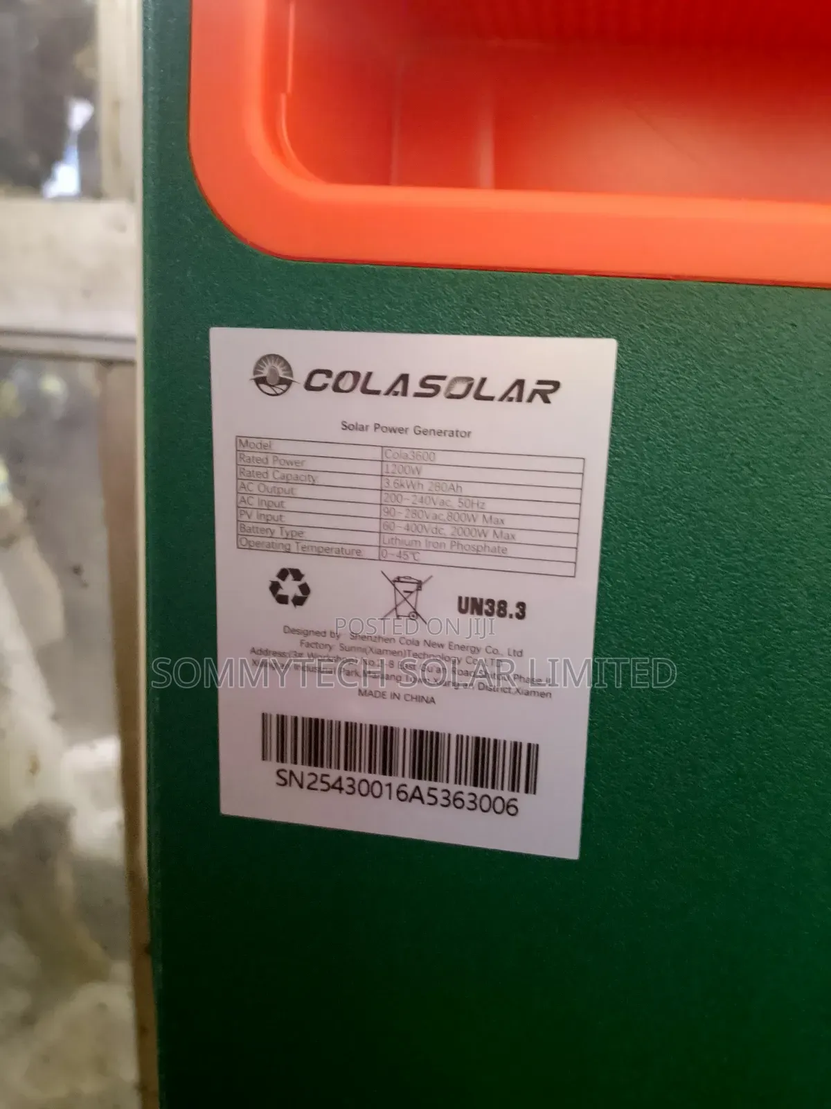3.6kwh Cola Solar Generator