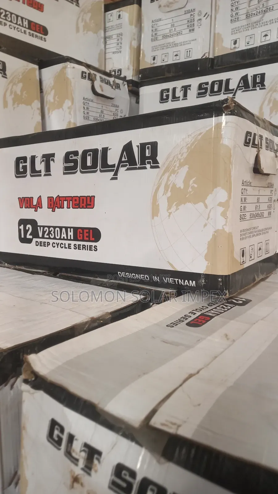 GLT Solar Dry Cell Battery 230a 12v