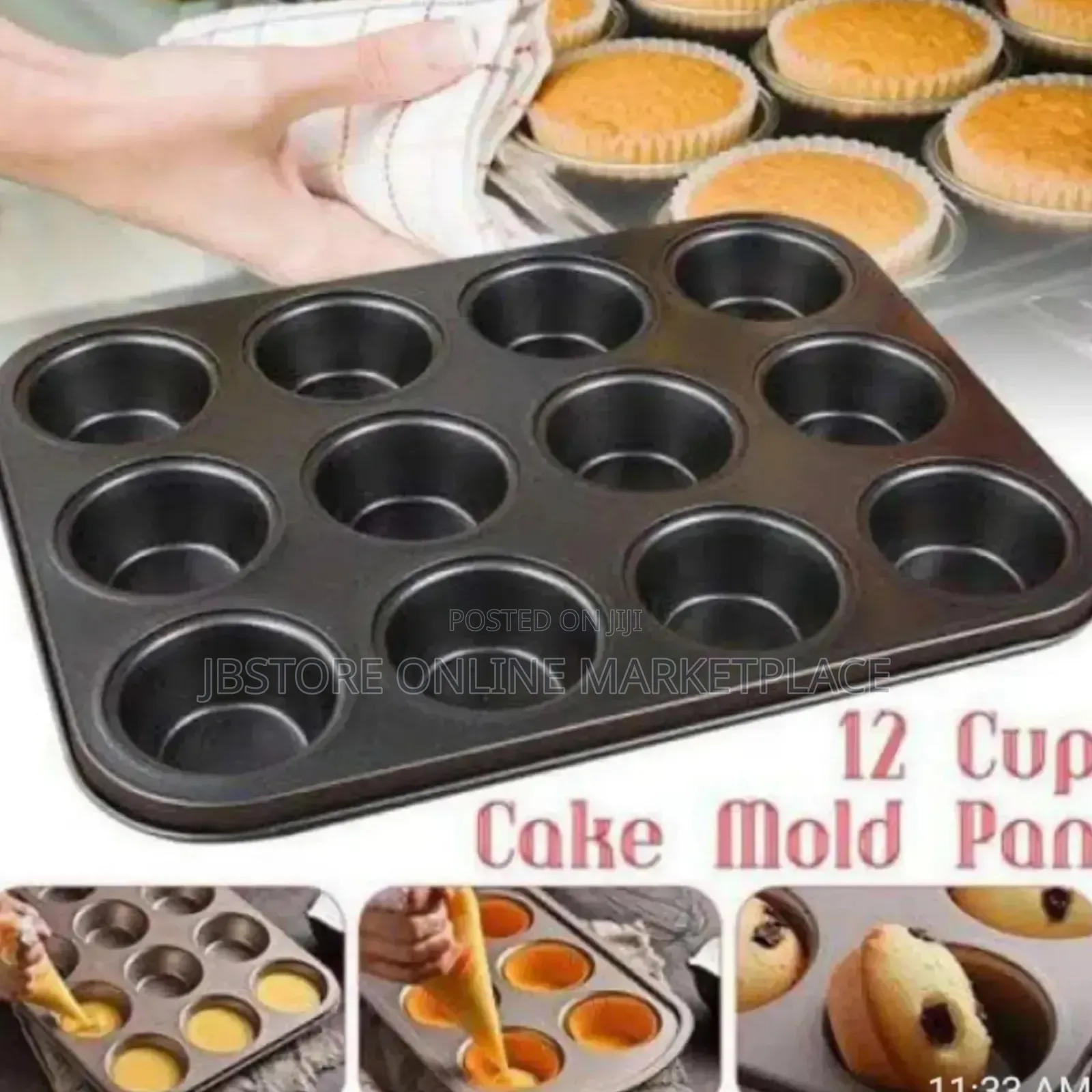 12-cupcake Mold Pan Is Typically Construct From Non-stick Carbon Steel