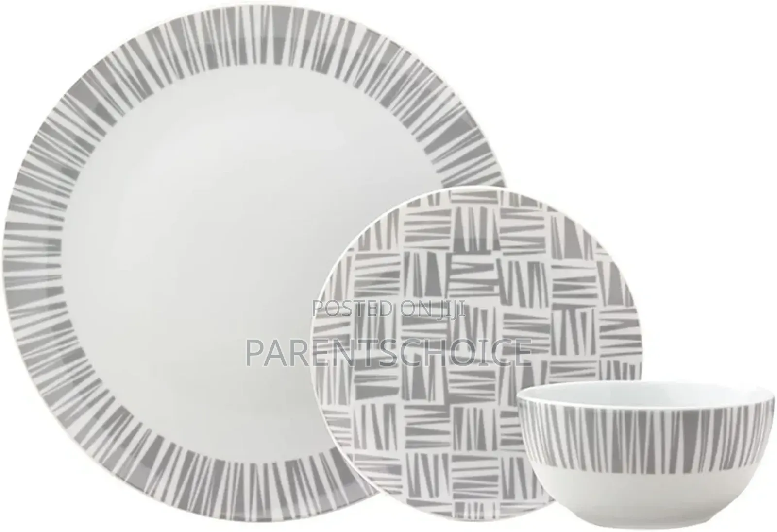 Sabichi Porcelain Brooklyn 12-Piece Dinner Set, Grey