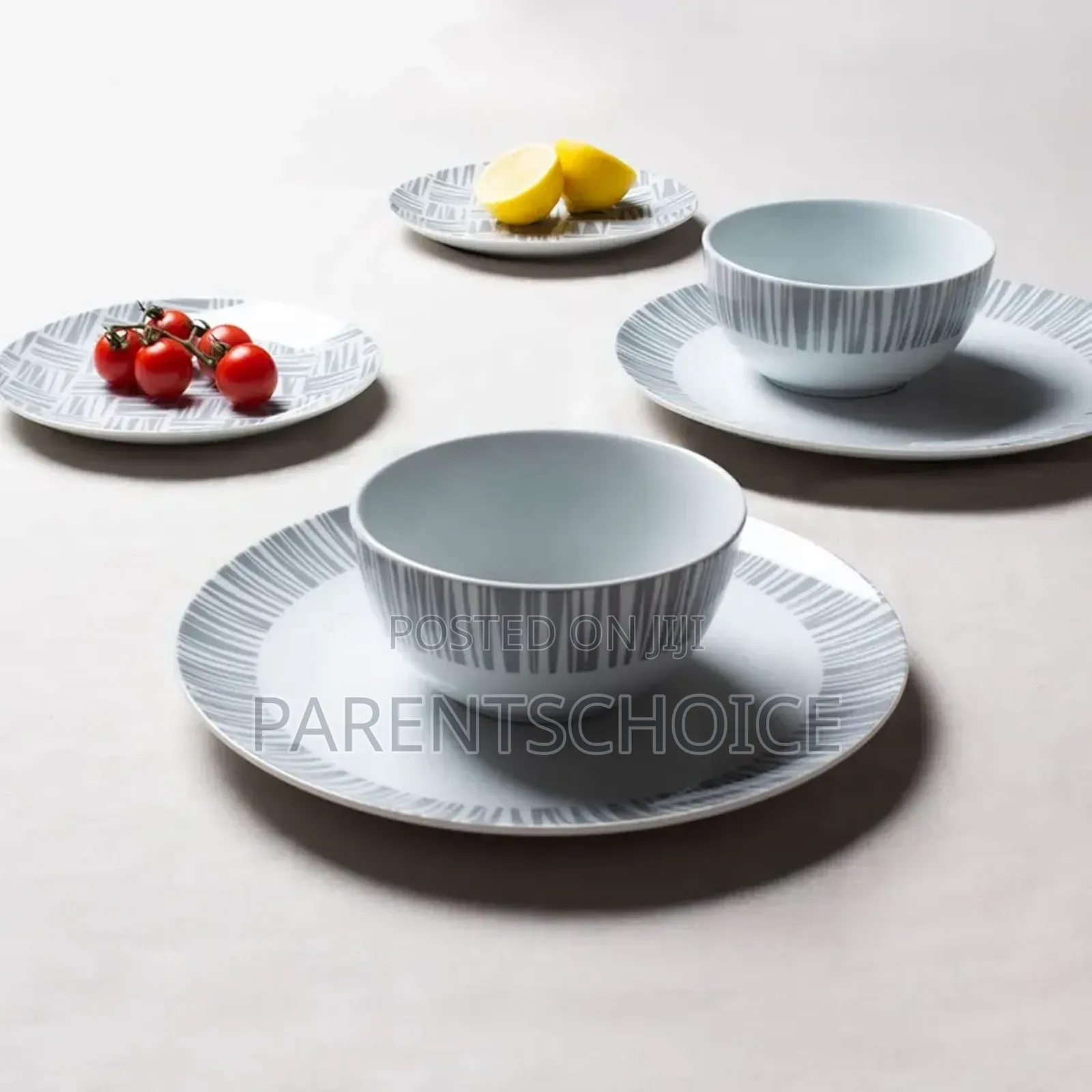 Sabichi Porcelain Brooklyn 12-Piece Dinner Set, Grey