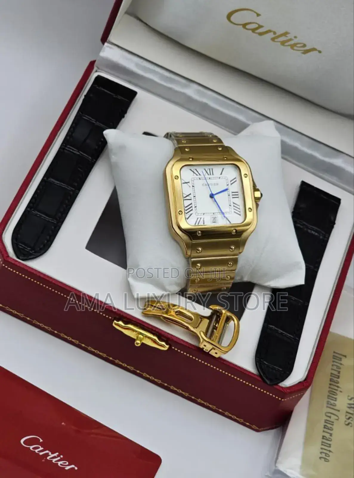 Cartier Santos Luxury Designer Stainless Steel Men's Wristwatches