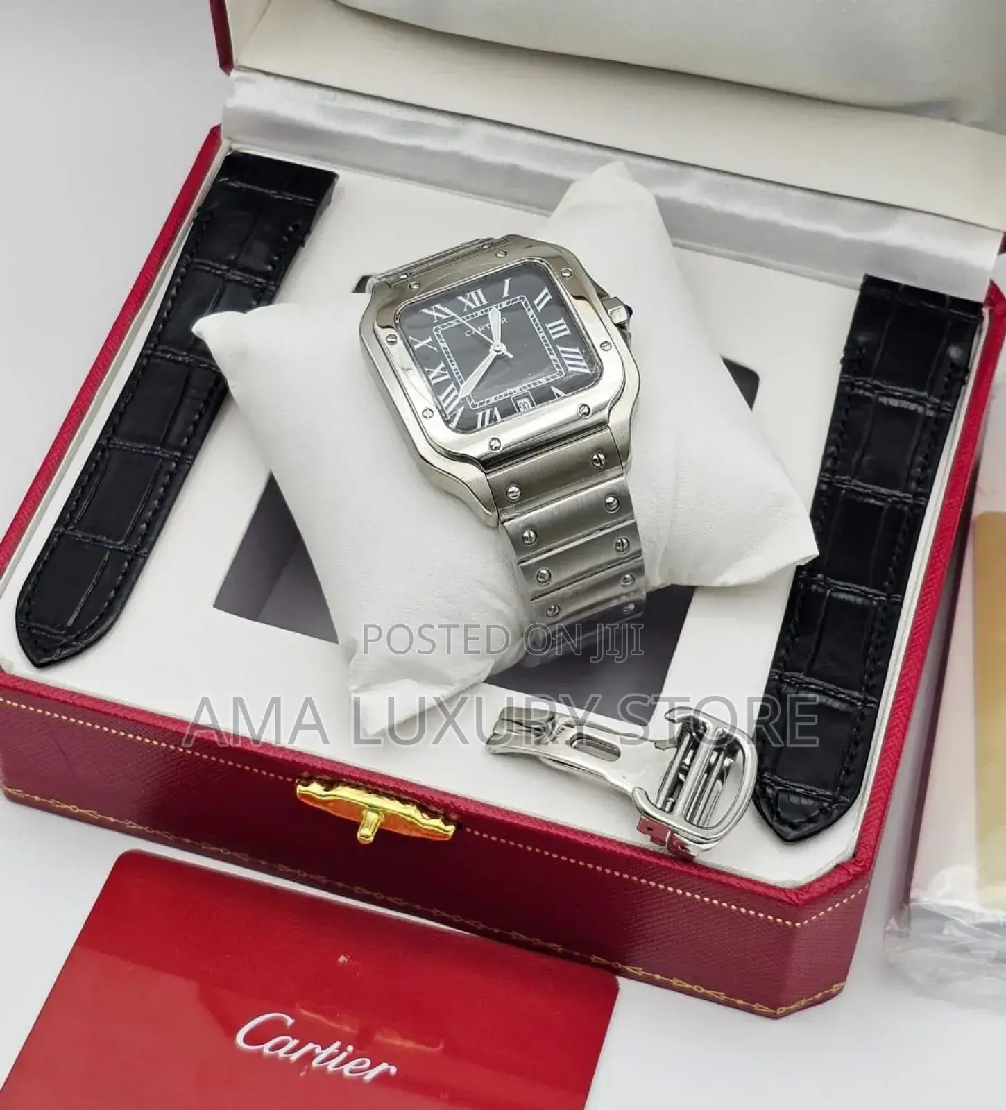 Cartier Santos Luxury Designer Stainless Steel Men's Wristwatches