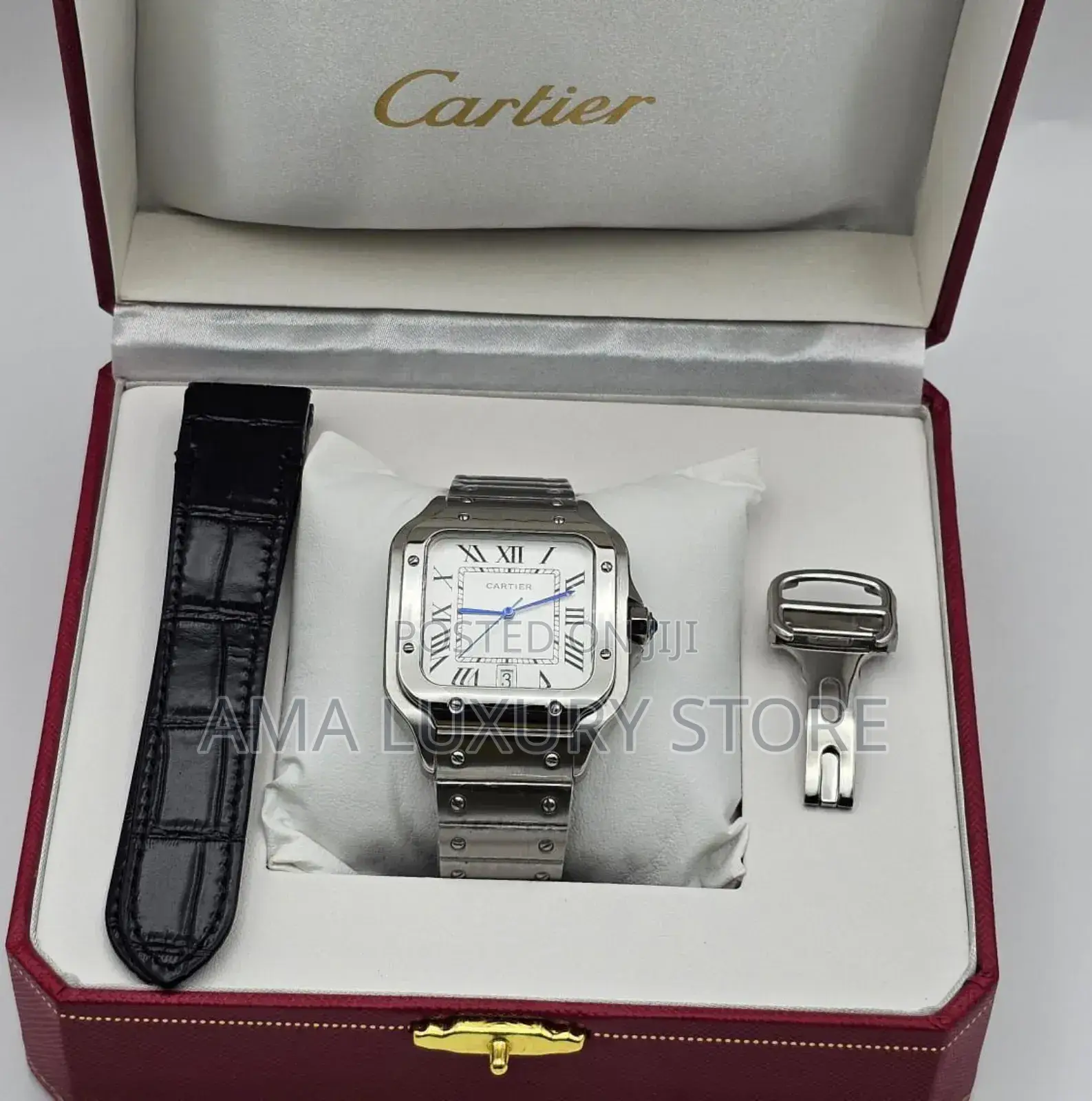 Cartier Santos Luxury Designer Stainless Steel Men's Wristwatches