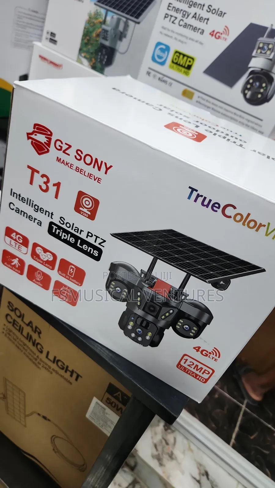 T31 V380pro 3 Adjustable Lens Solar CCTV Camera