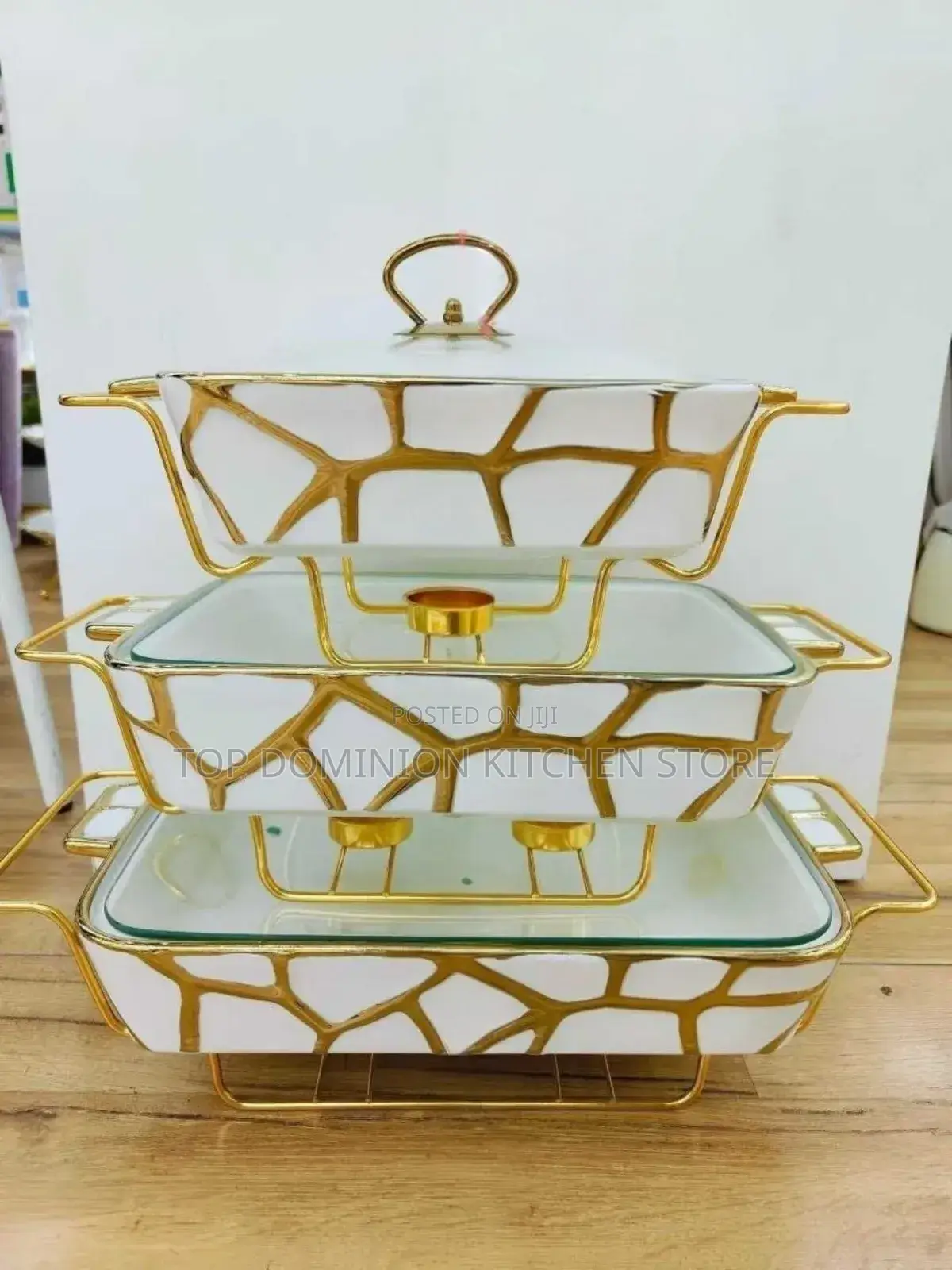 Luxury Food Warmer Casserole Dish Set Available in (Silver and Gold )
