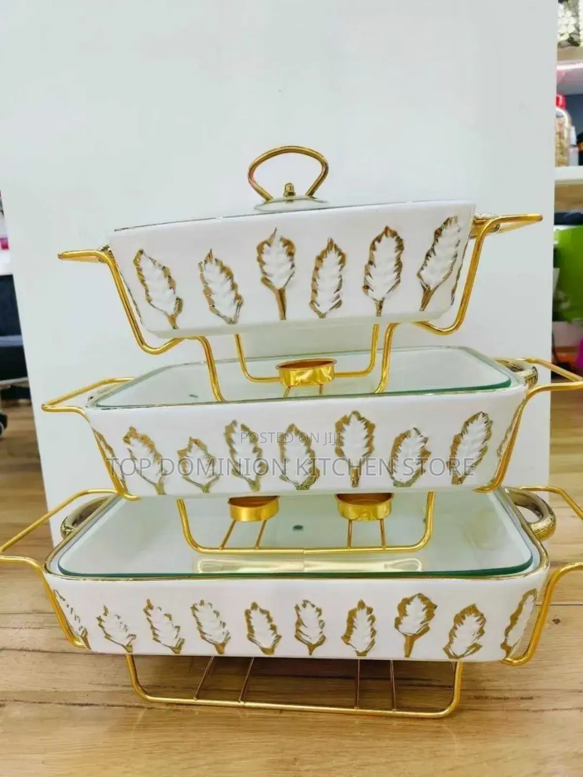 Luxury Food Warmer Casserole Dish Set Available in (Silver and Gold )