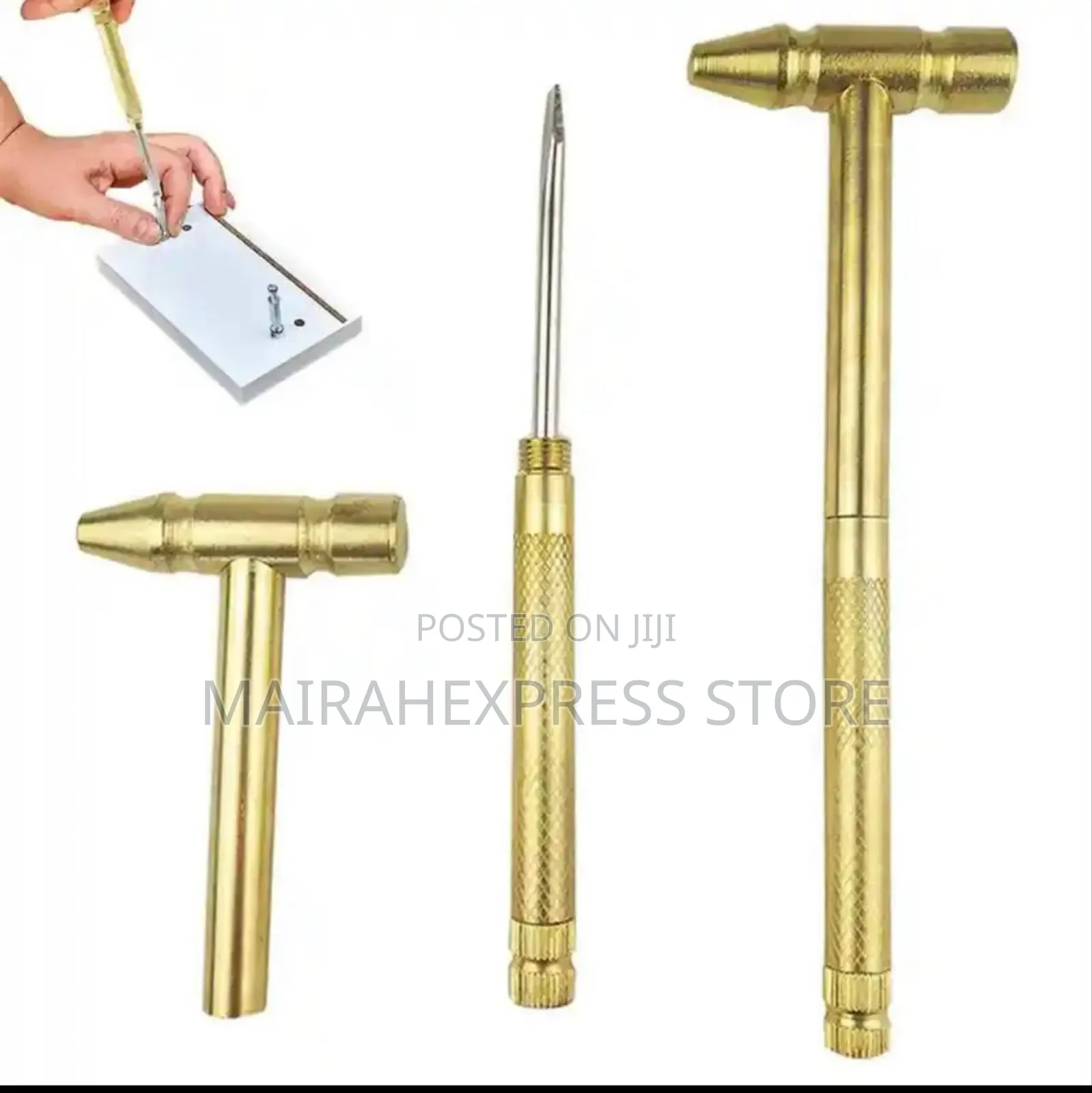 6in1 Multifunctional Copper Detachable Craft Hammer/Screwdriver Set.