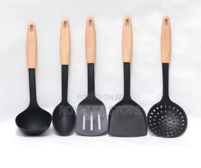 5pcs Heat Resistant Cooking Spoons – Non-stick Safe
