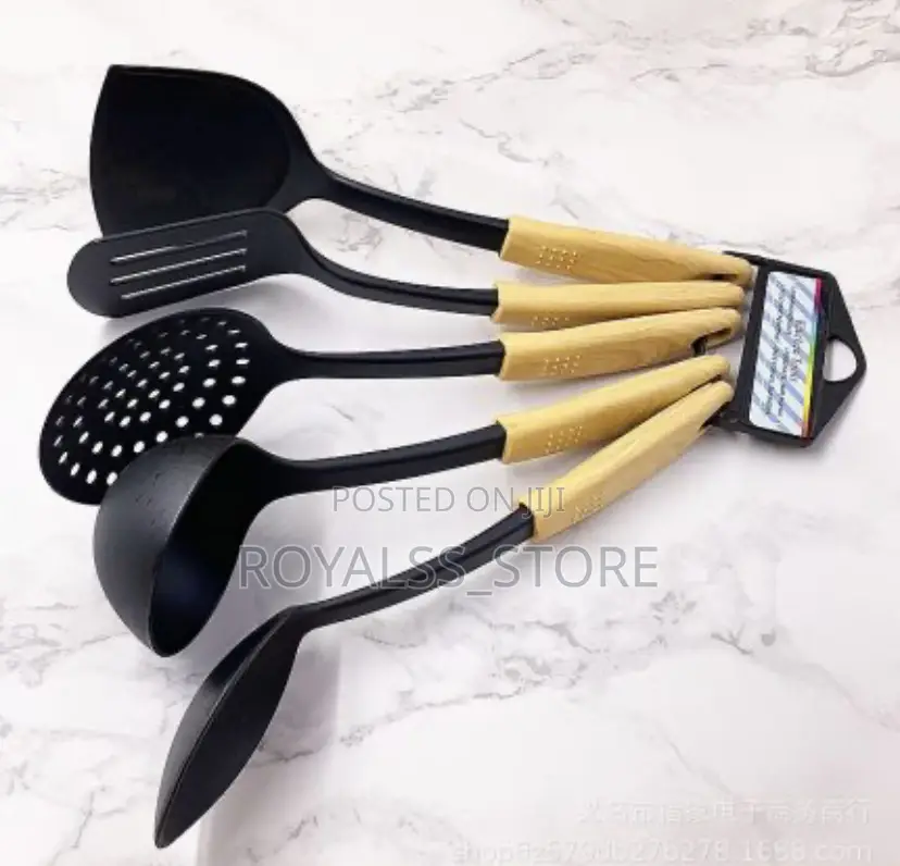 5pcs Heat Resistant Cooking Spoons – Non-stick Safe