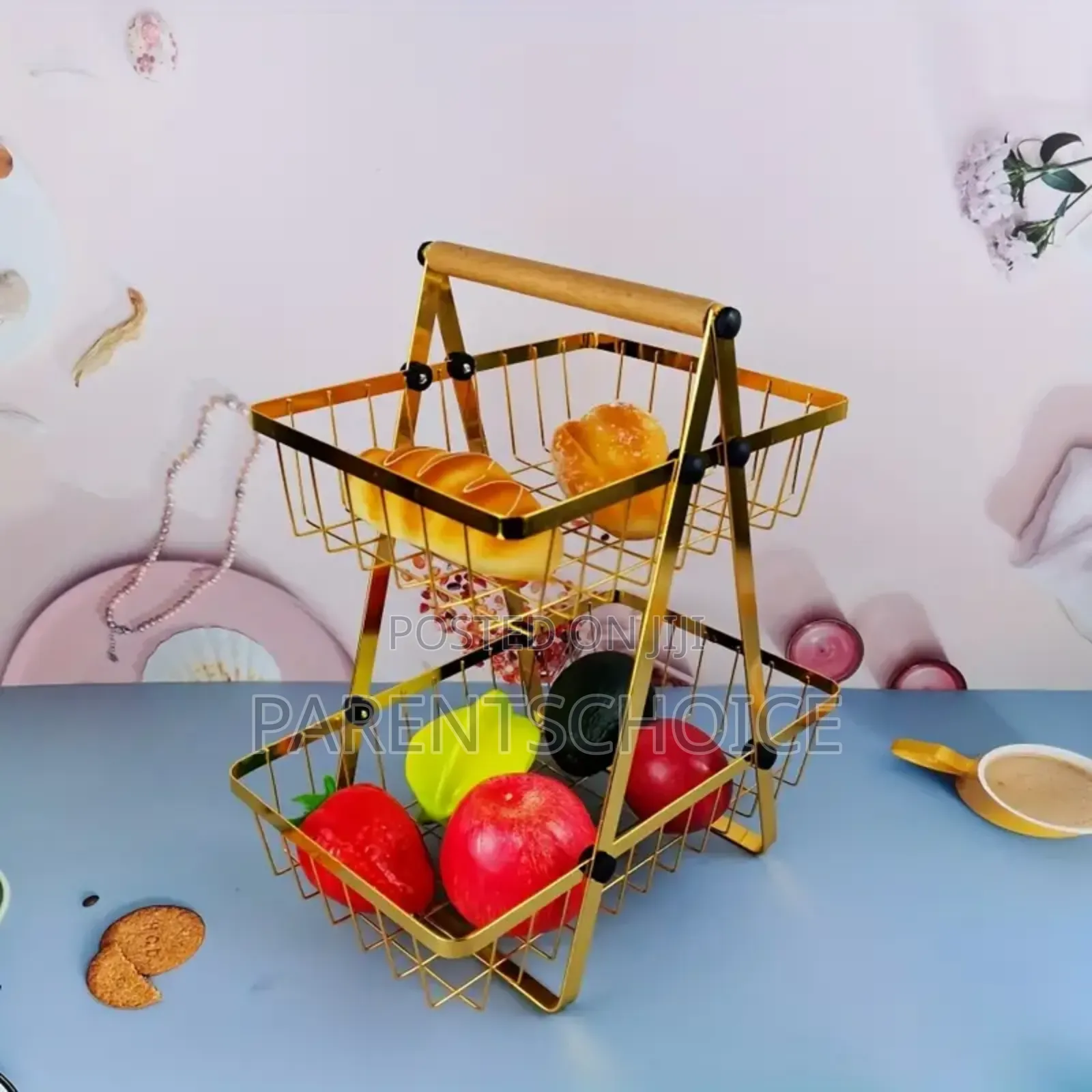 2- Layer Steel Fruit Storage Basket