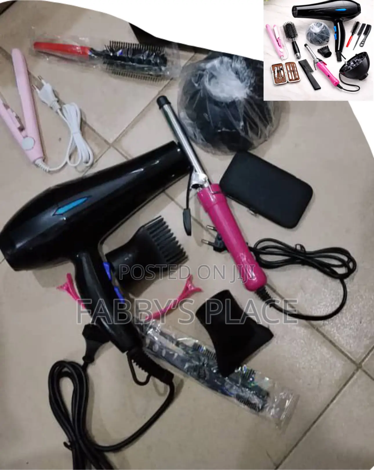 Complete Hair Dryer Set – Straightener, Curler Styling Tools