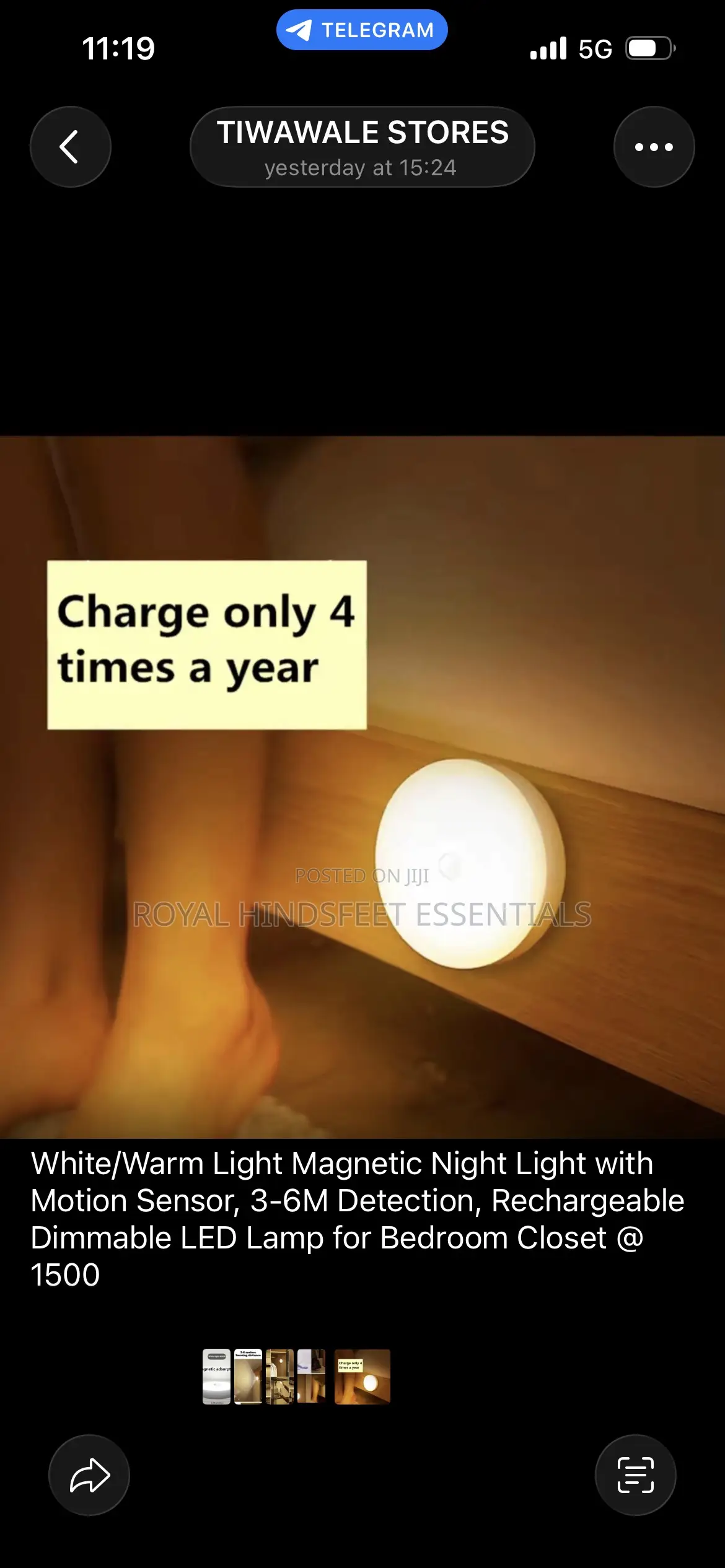 White/Warm Light Magnetic Night Light