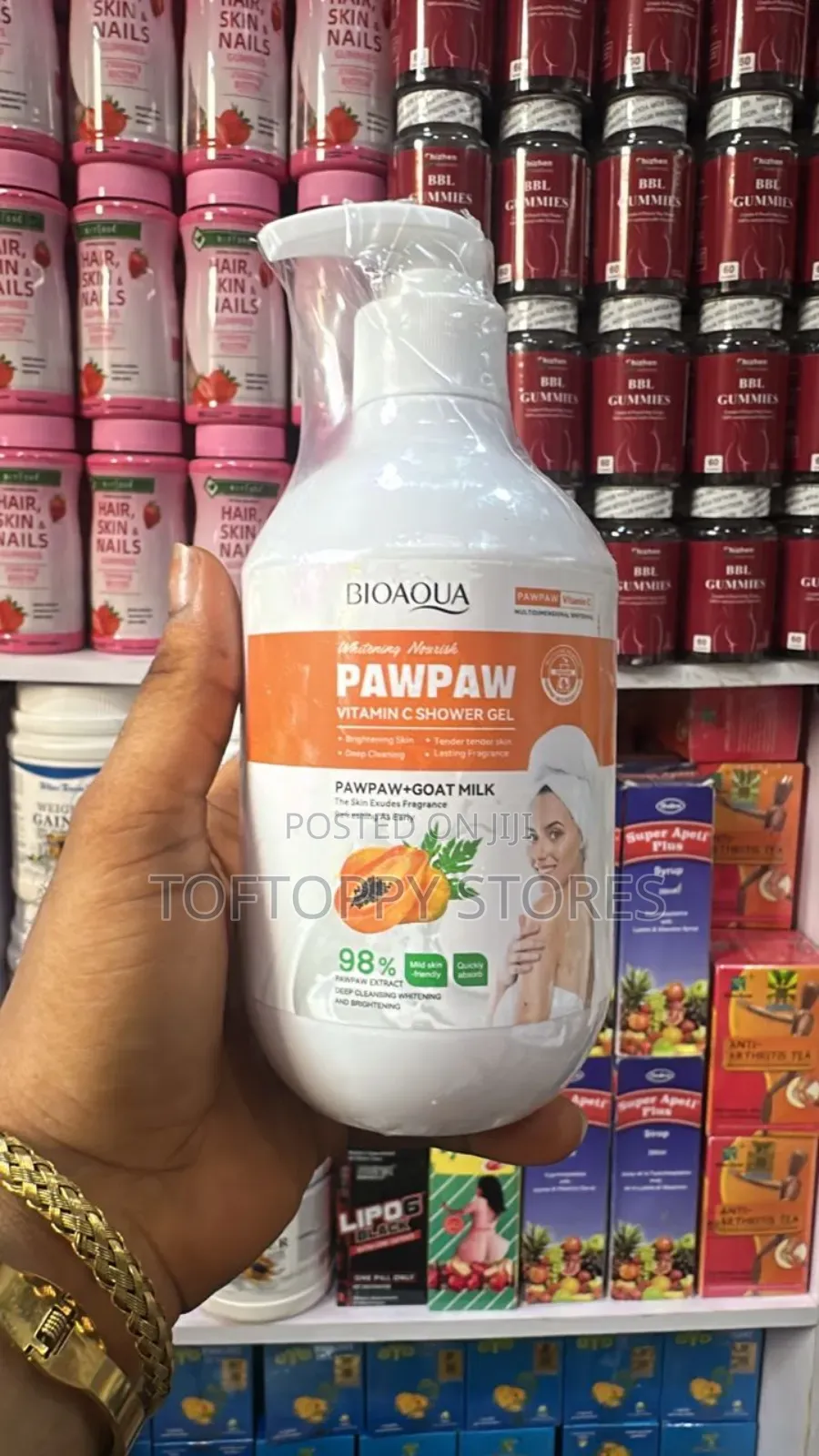 Bioaqua Pawpaw+Goat Milk Vitamin C Shower Gel