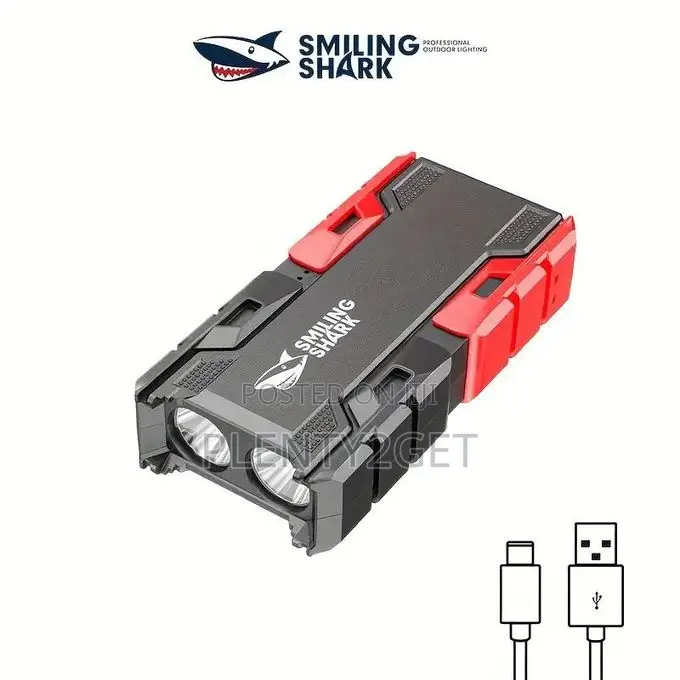 1pc Mini Flashlight, Smiling Shark Sd0712 Protable Floodlight, Led2 To