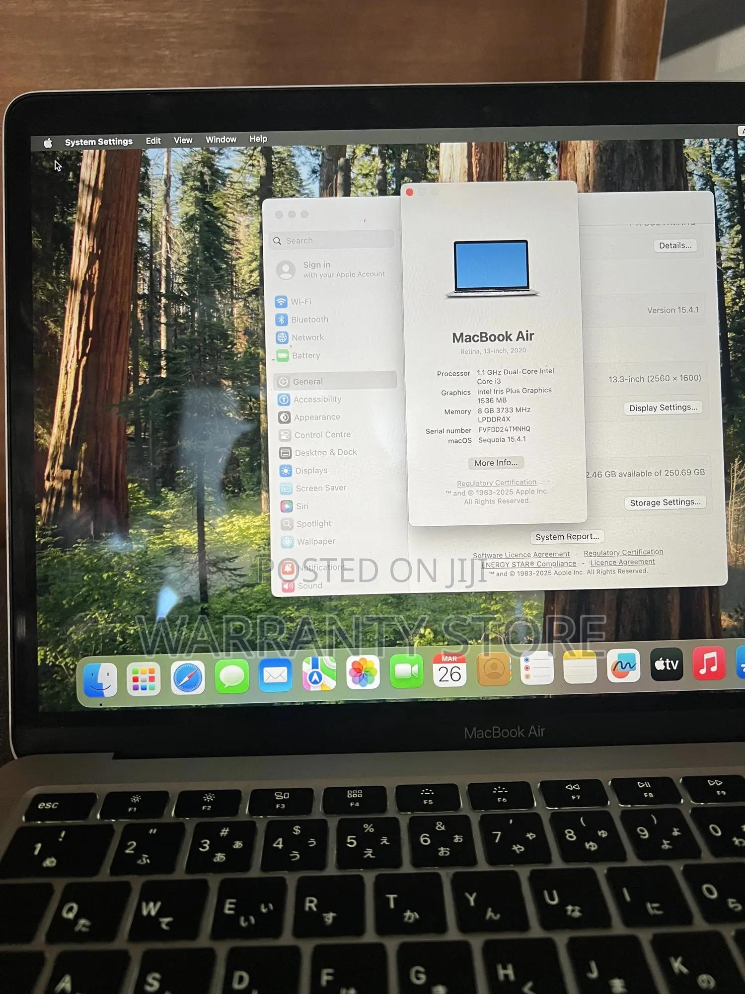 Laptop Apple MacBook Air 2020 8GB Intel Core i3 SSD 256GB