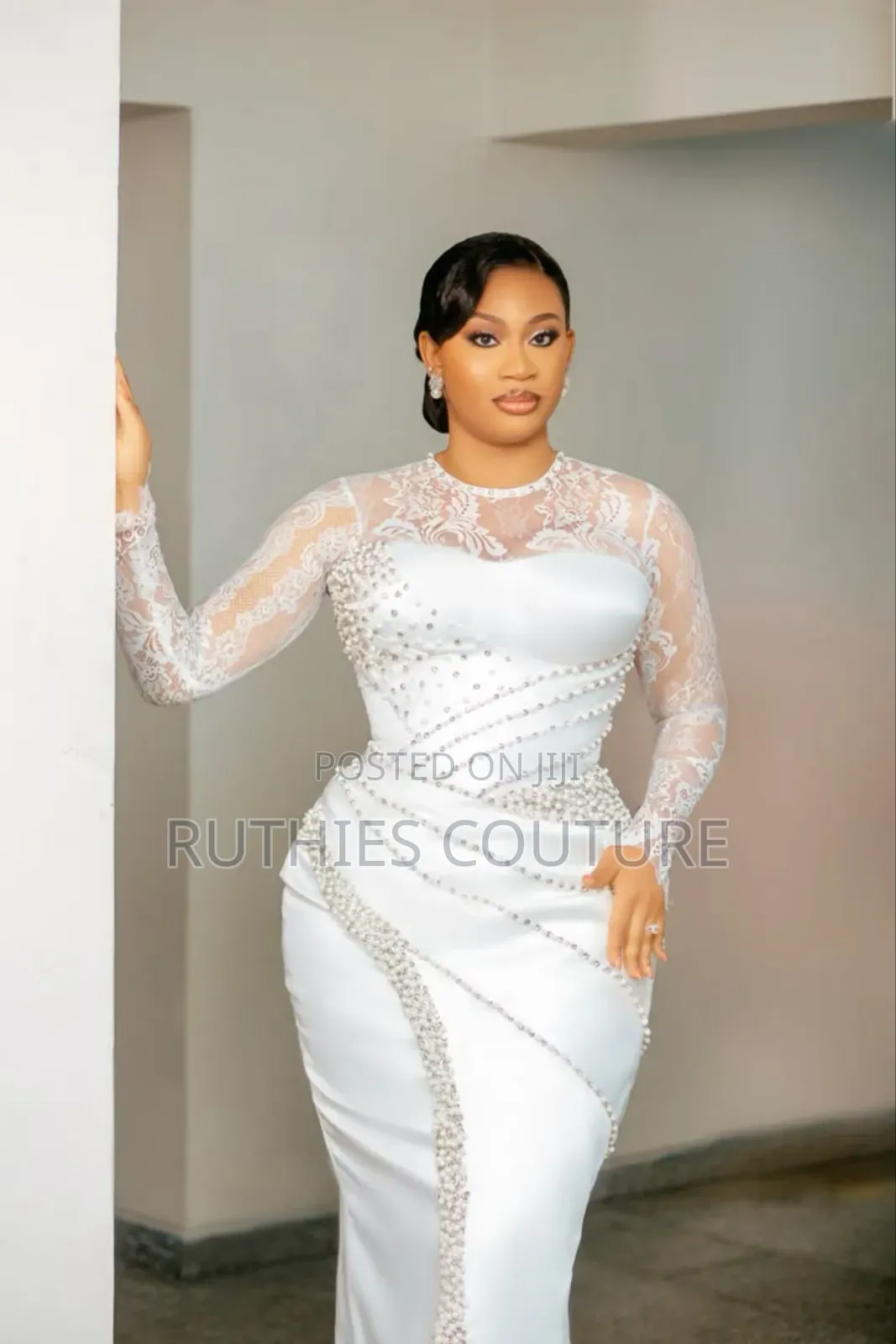 Luxury Beaded Civil Wedding Gown