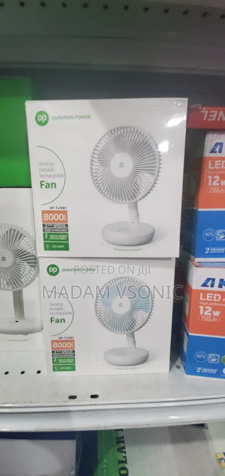 Dp Rechargeable Table Top Fan Dp-Tj7681