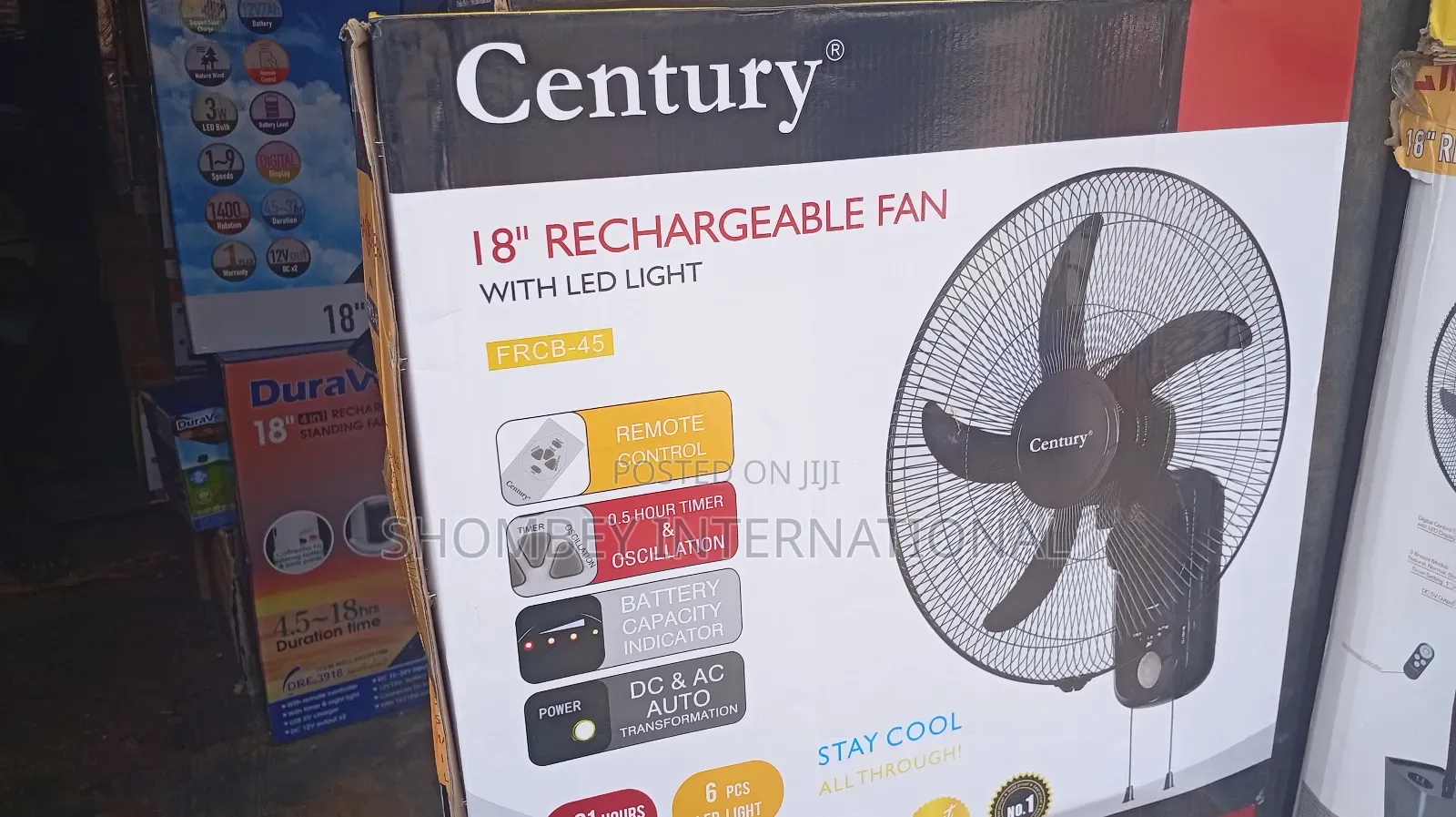 Century 18" Rechargeable Wall Fan